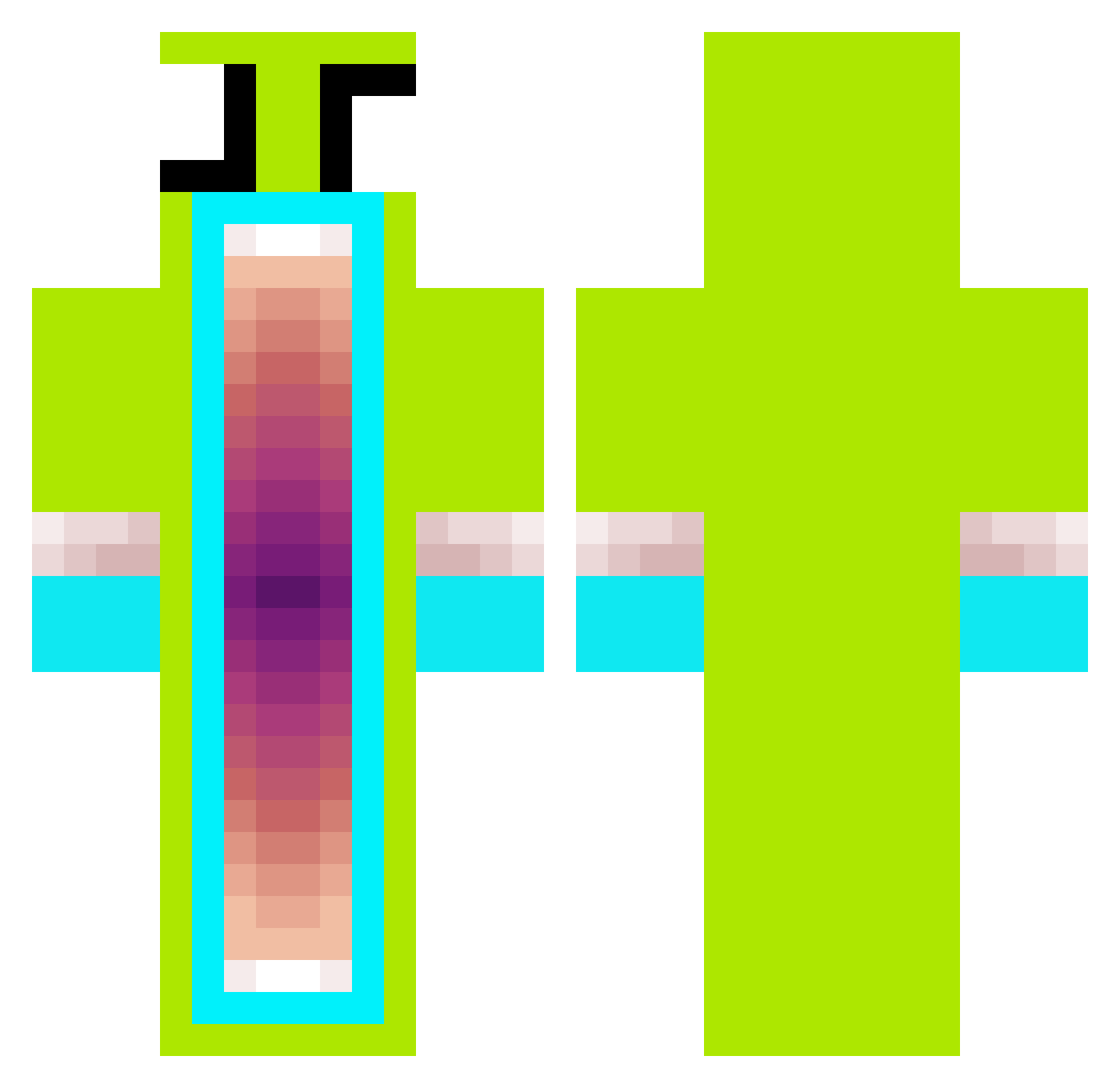 Z3N_1 Minecraft skin, front and back view