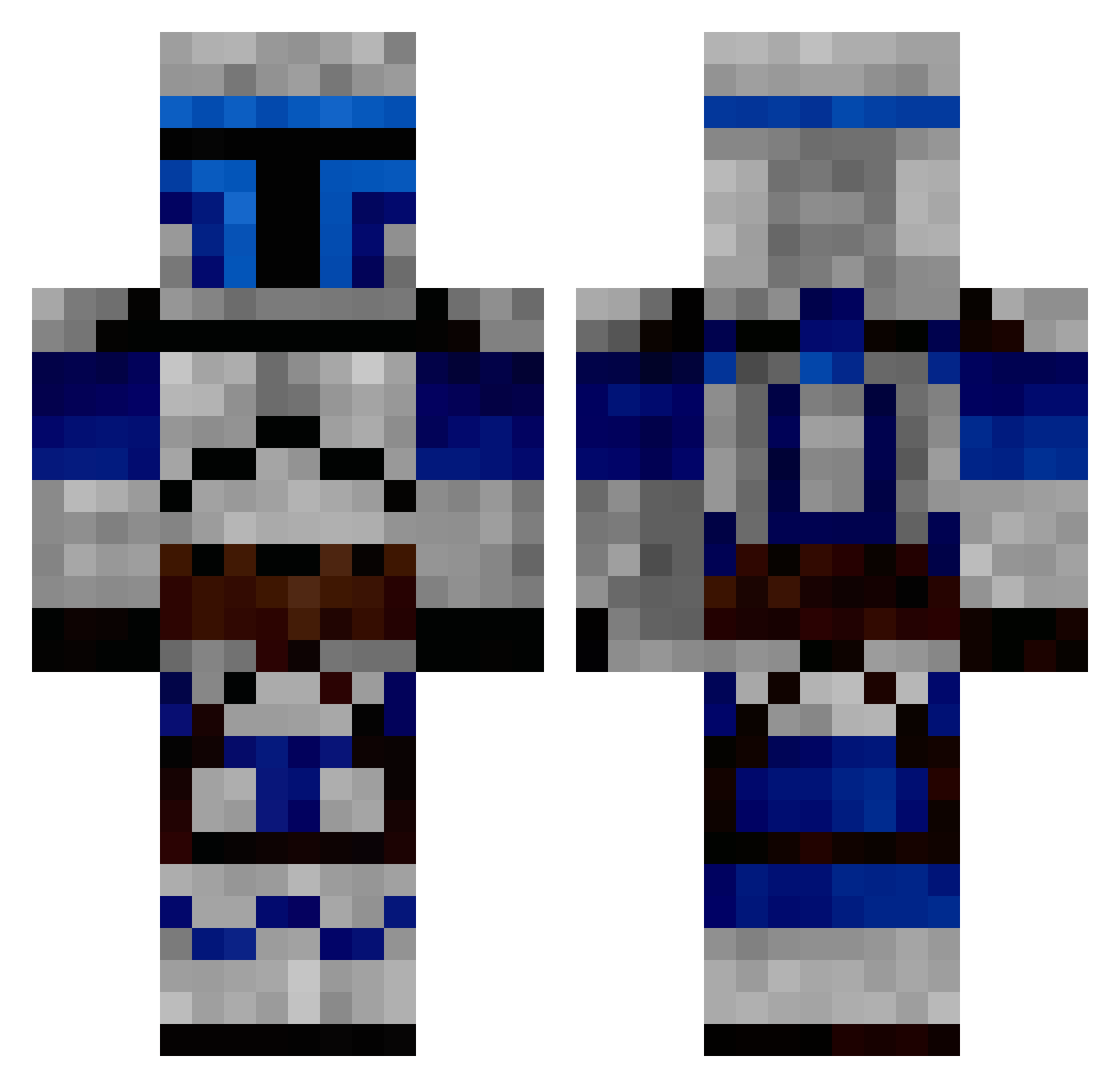 aadx Minecraft skin, front and back view