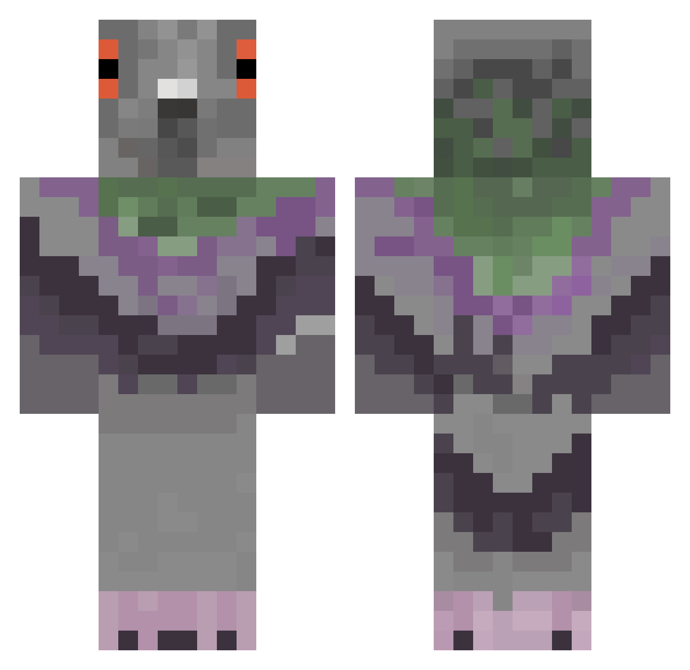 LegoNerf Minecraft skin, front and back view