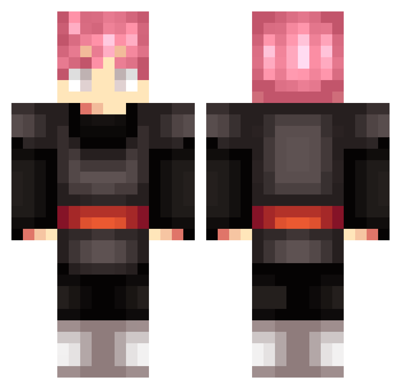 enzymo Minecraft skin, front and back view
