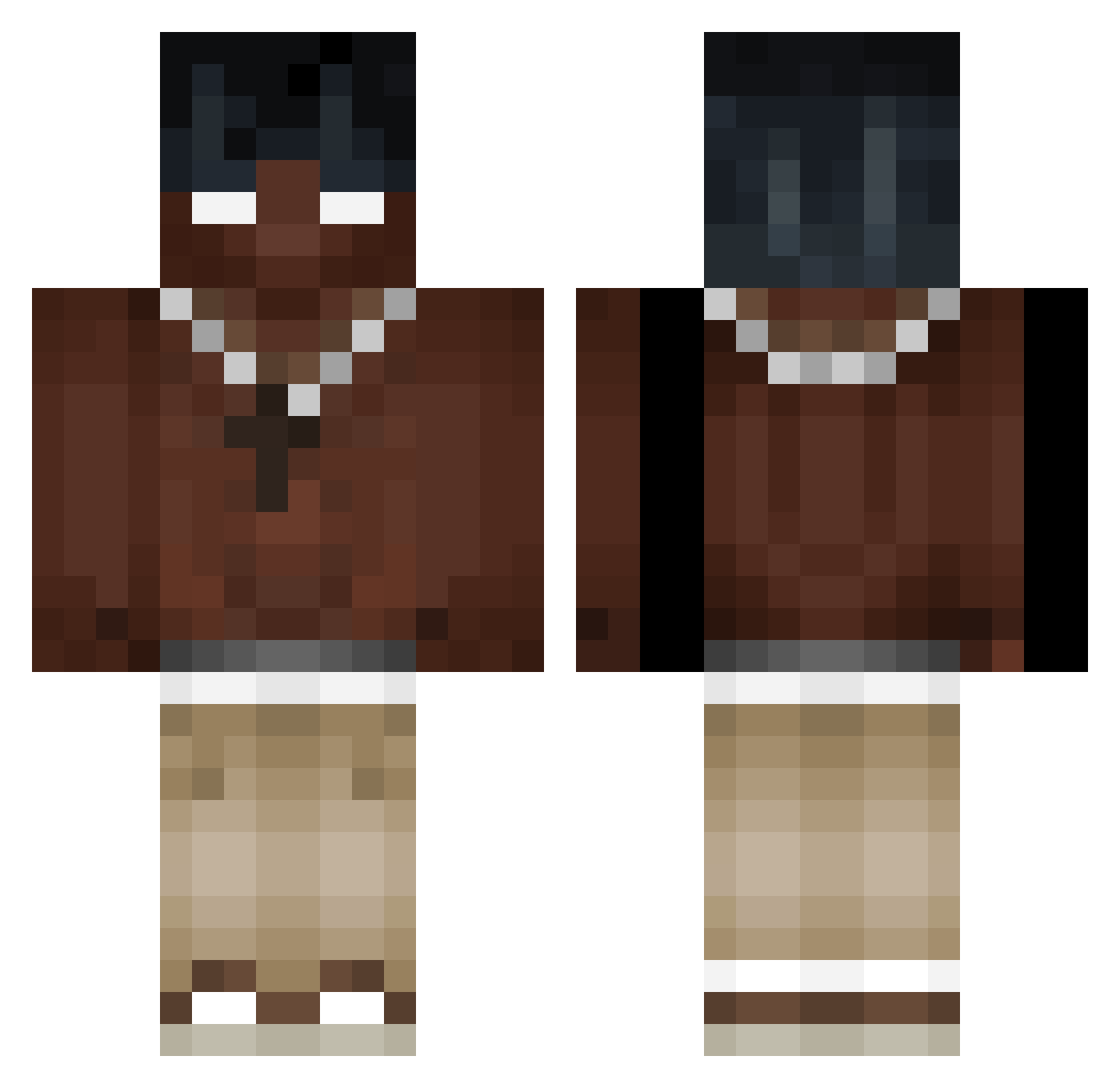 Kubakali0 Minecraft skin, front and back view