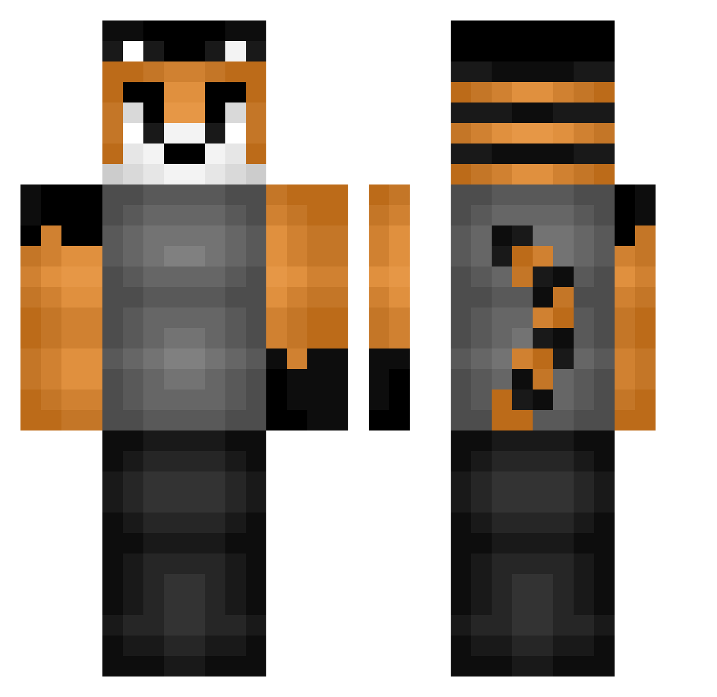 Pertaining Minecraft skin, front and back view