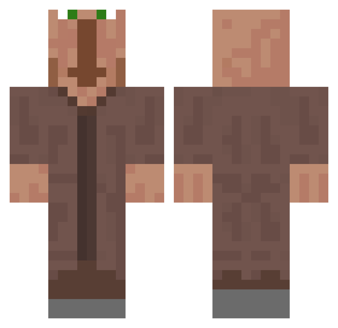 Qvint01 Minecraft skin, front and back view