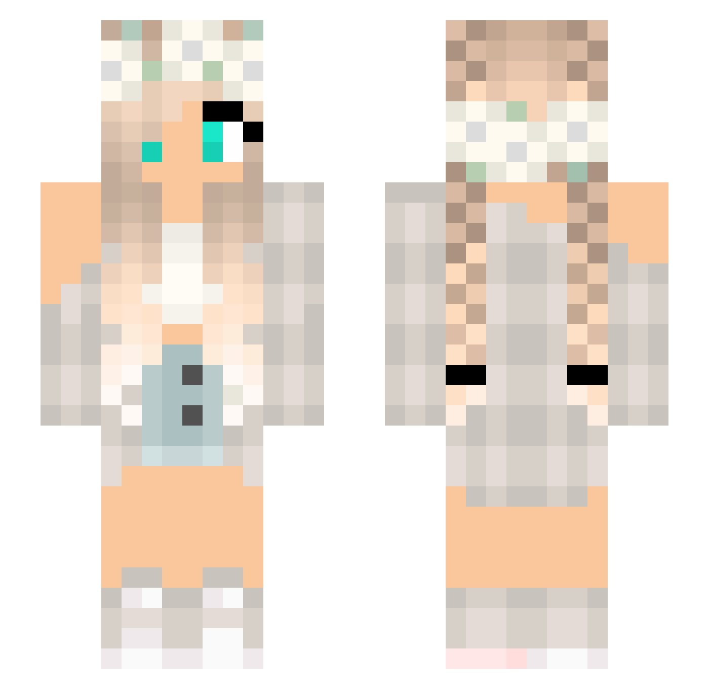 justine_unitato Minecraft skin, front and back view