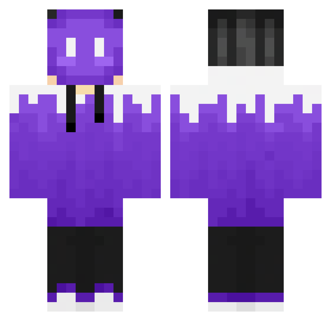 Zacroniums Minecraft skin, front and back view