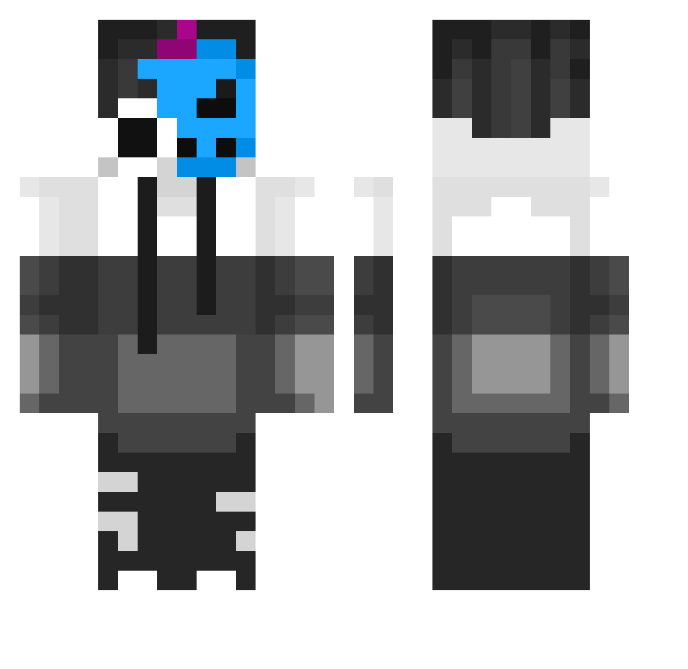 Sartorii Minecraft skin, front and back view