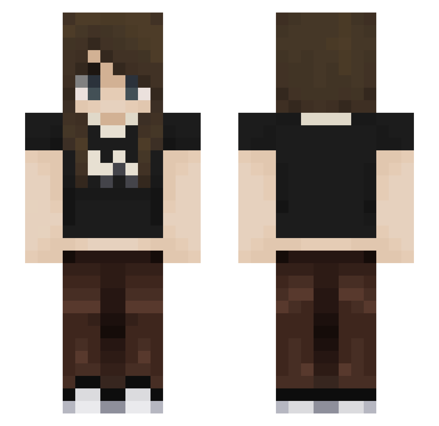 TravellerIndigo Minecraft skin, front and back view