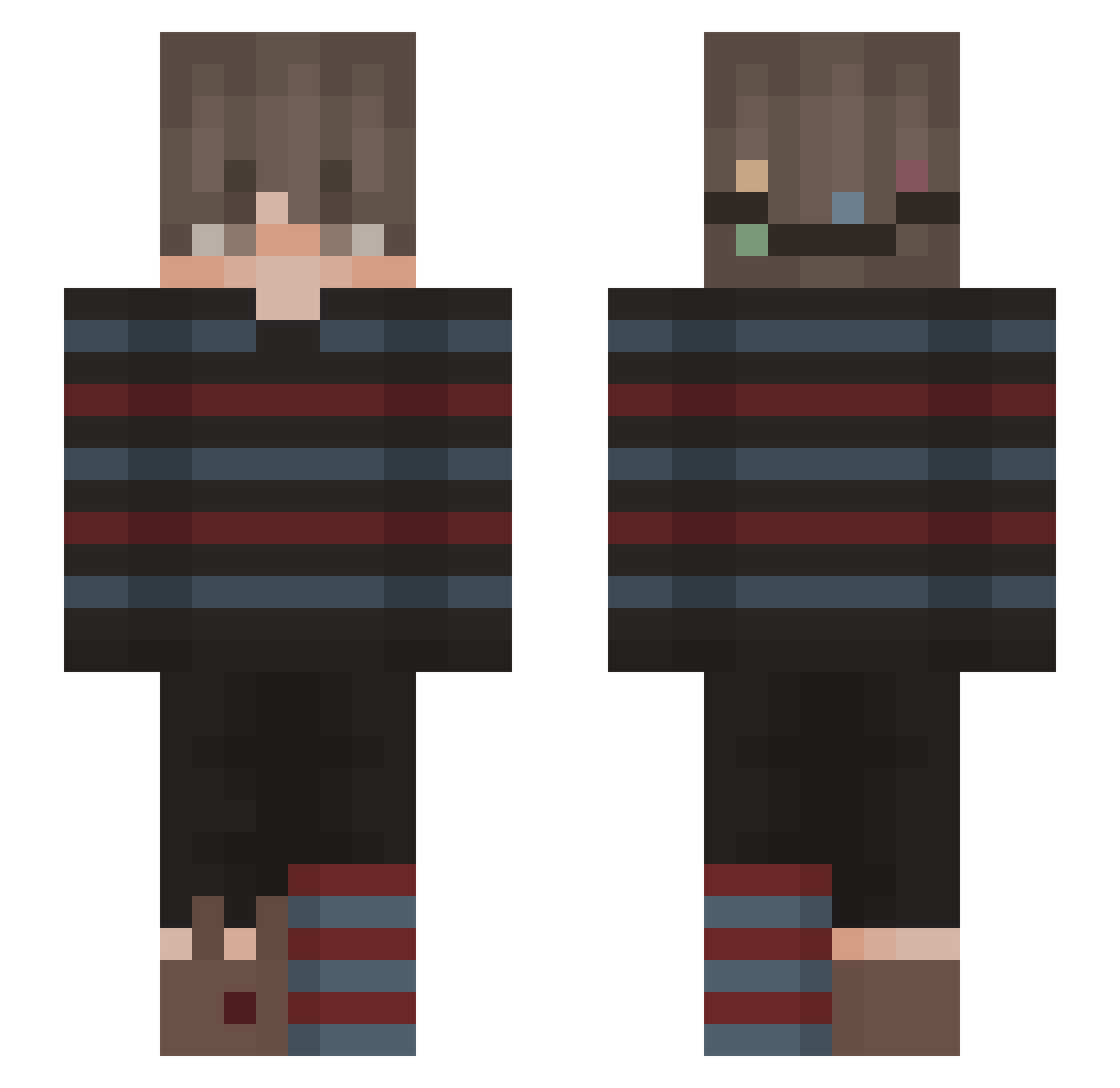dzaxson Minecraft skin, front and back view