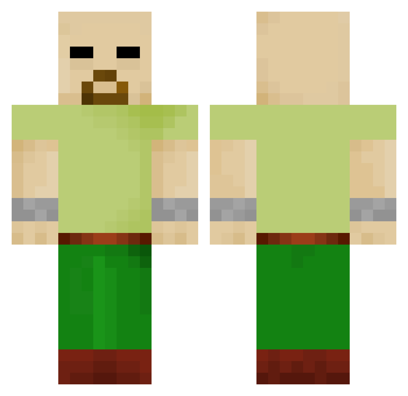 vShrimpi Minecraft skin, front and back view