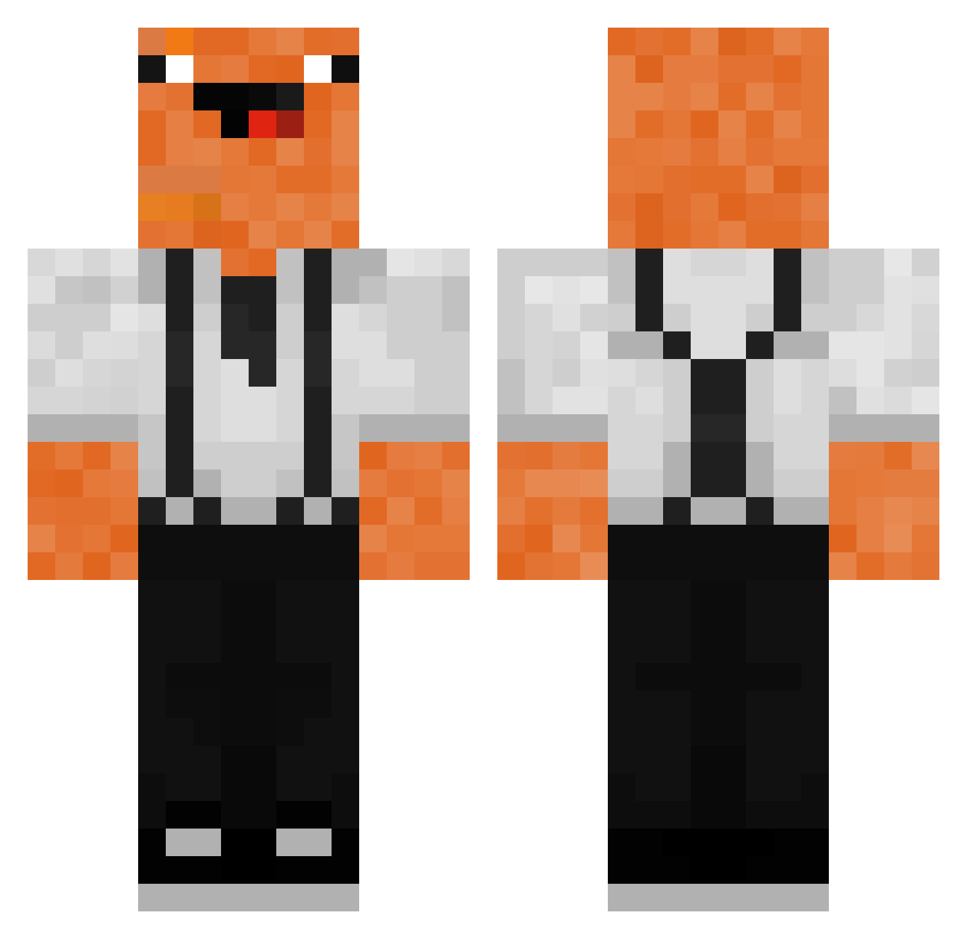 LUReYa Minecraft skin, front and back view
