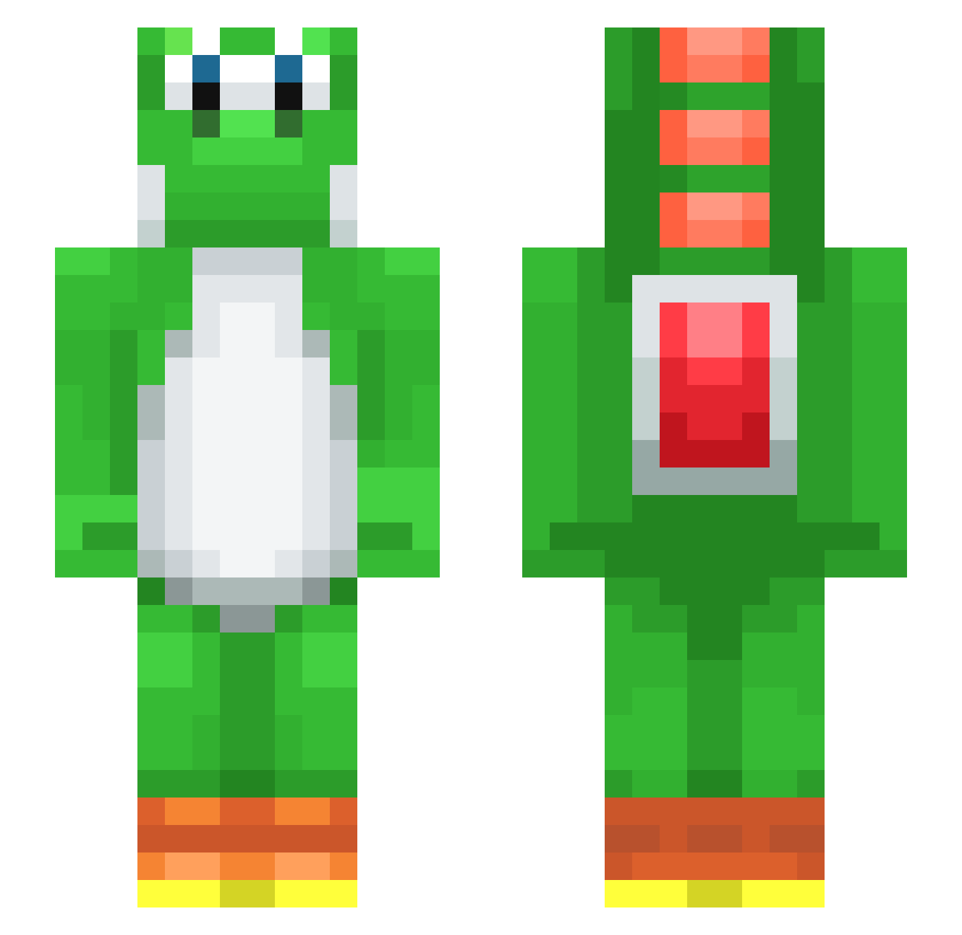 BeastyBoyBobby Minecraft skin, front and back view