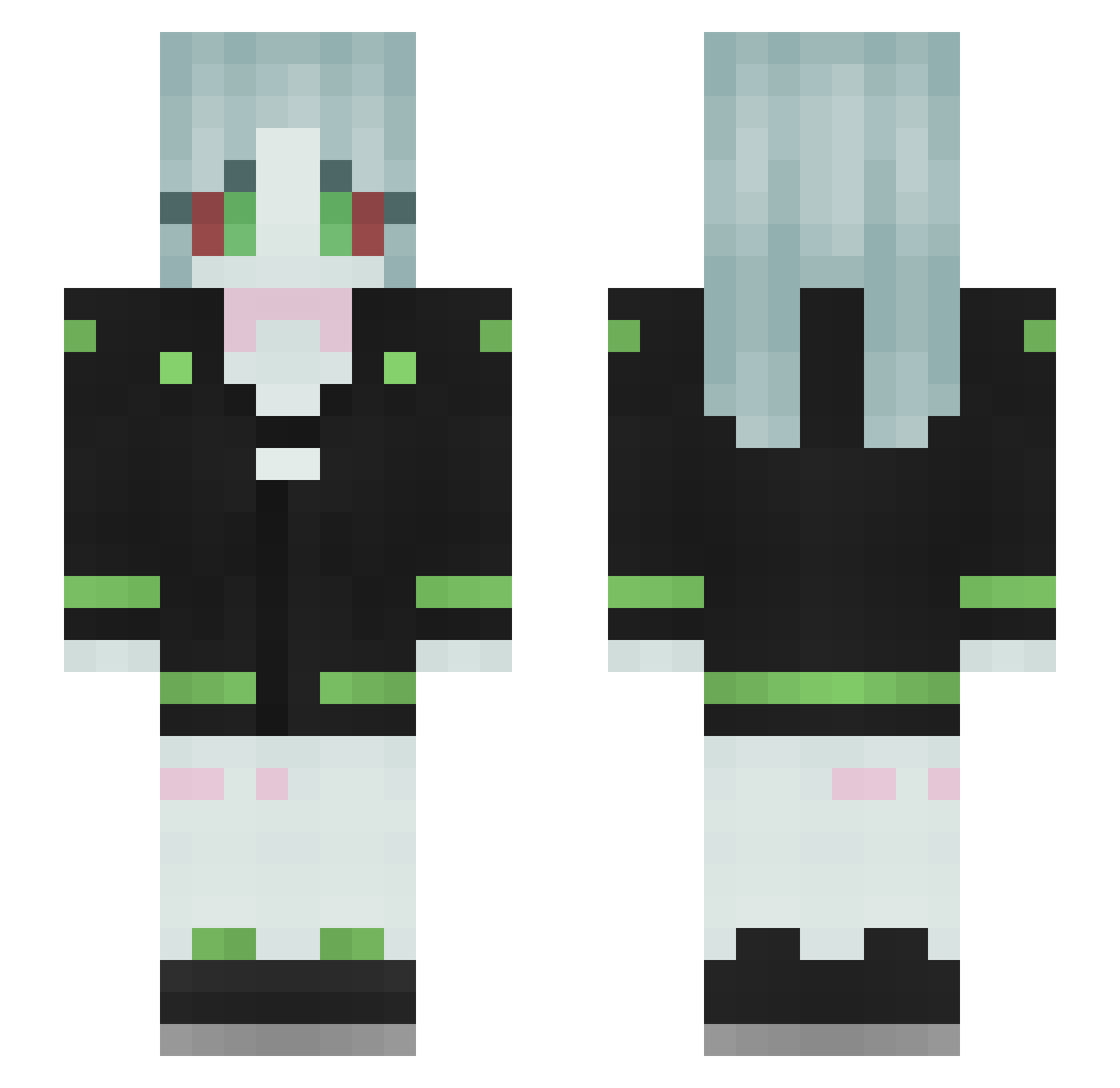 Sol_Cinder Minecraft skin, front and back view