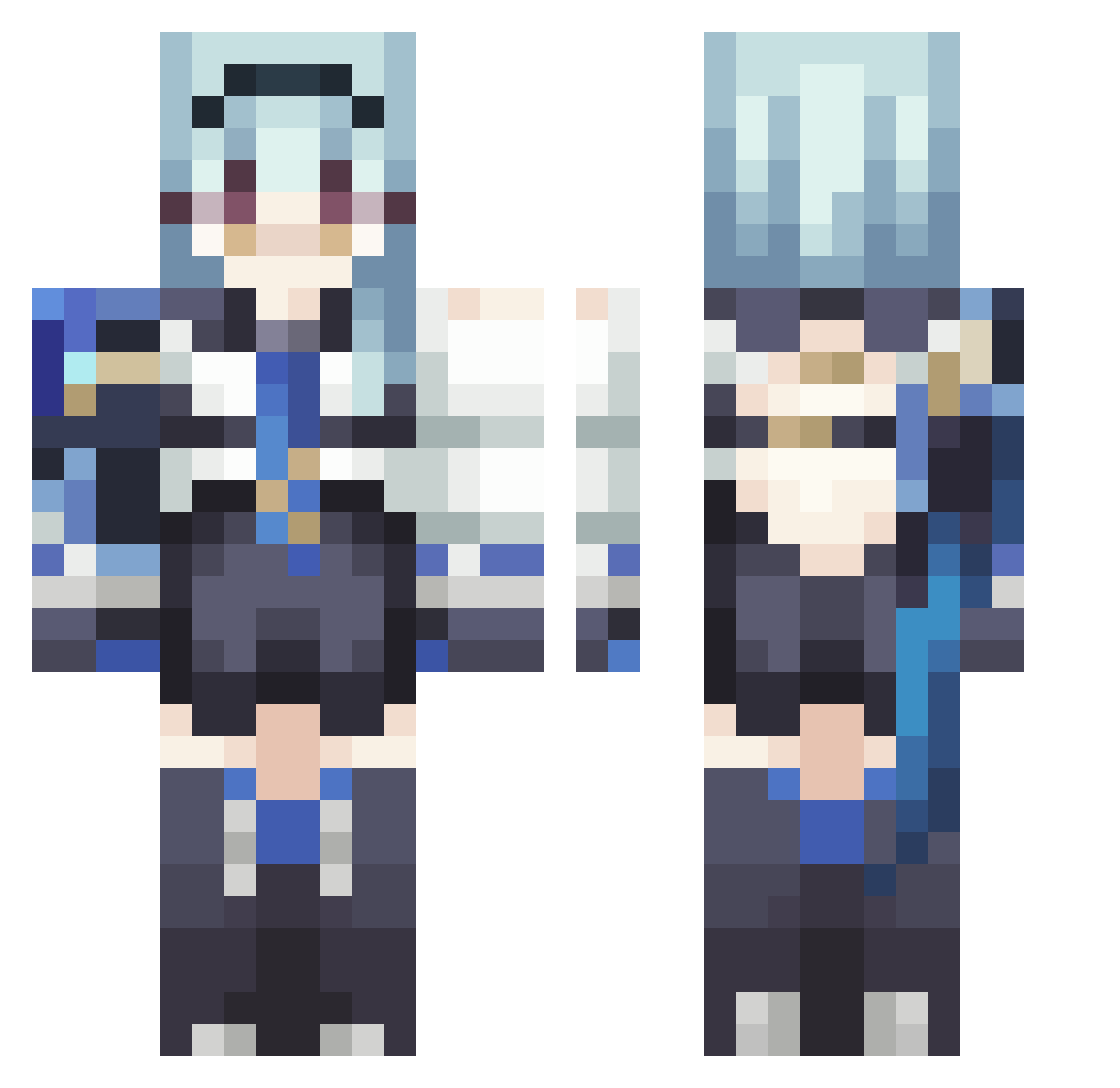 Ismayel Minecraft skin, front and back view