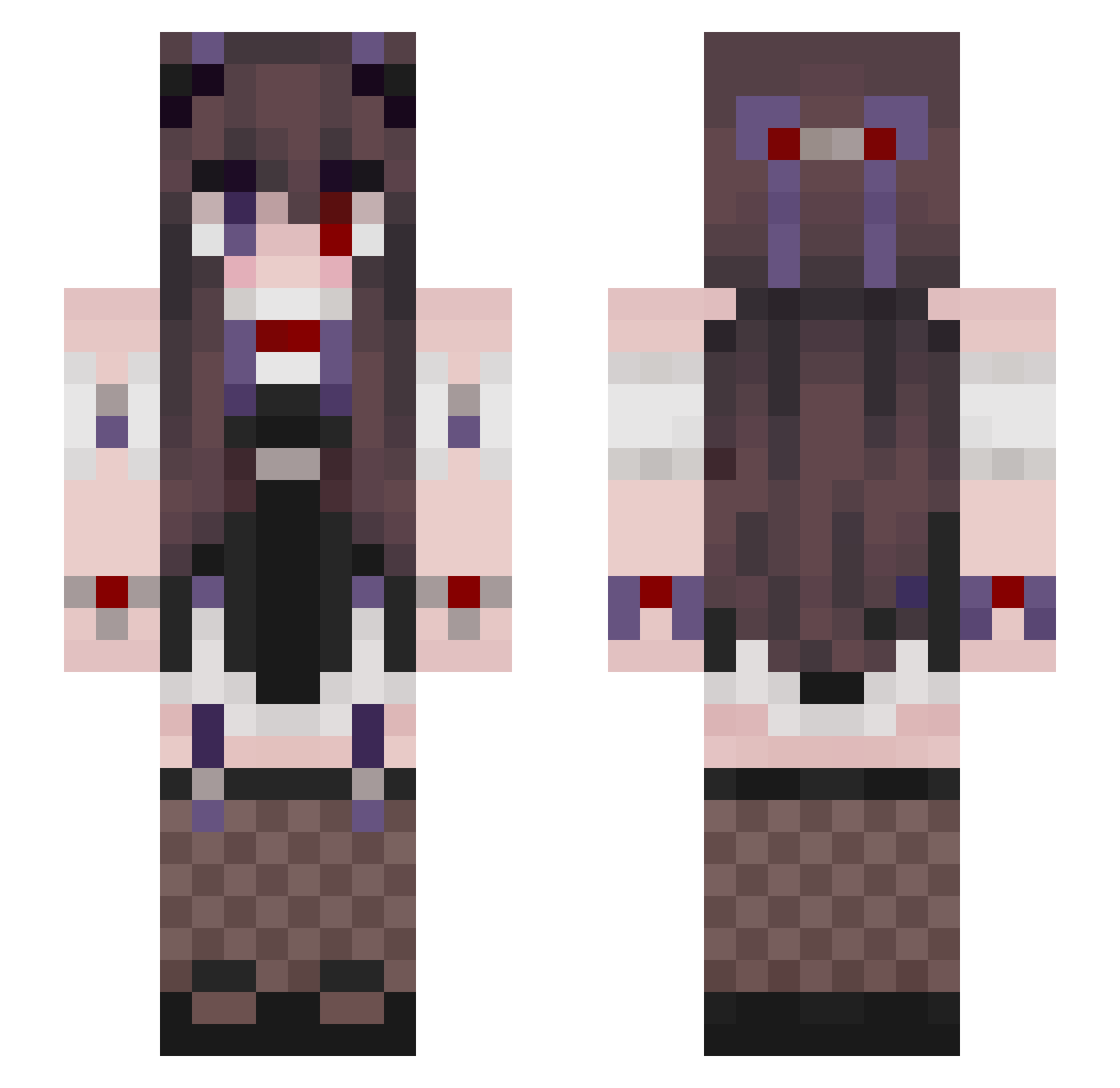Fukase_VocaLoiD Minecraft skin, front and back view