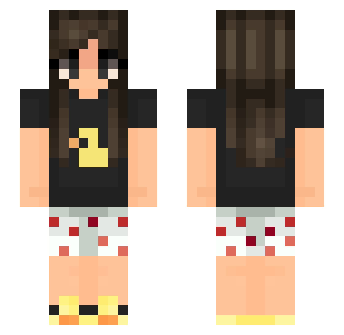 Drubbing Minecraft skin, front and back view