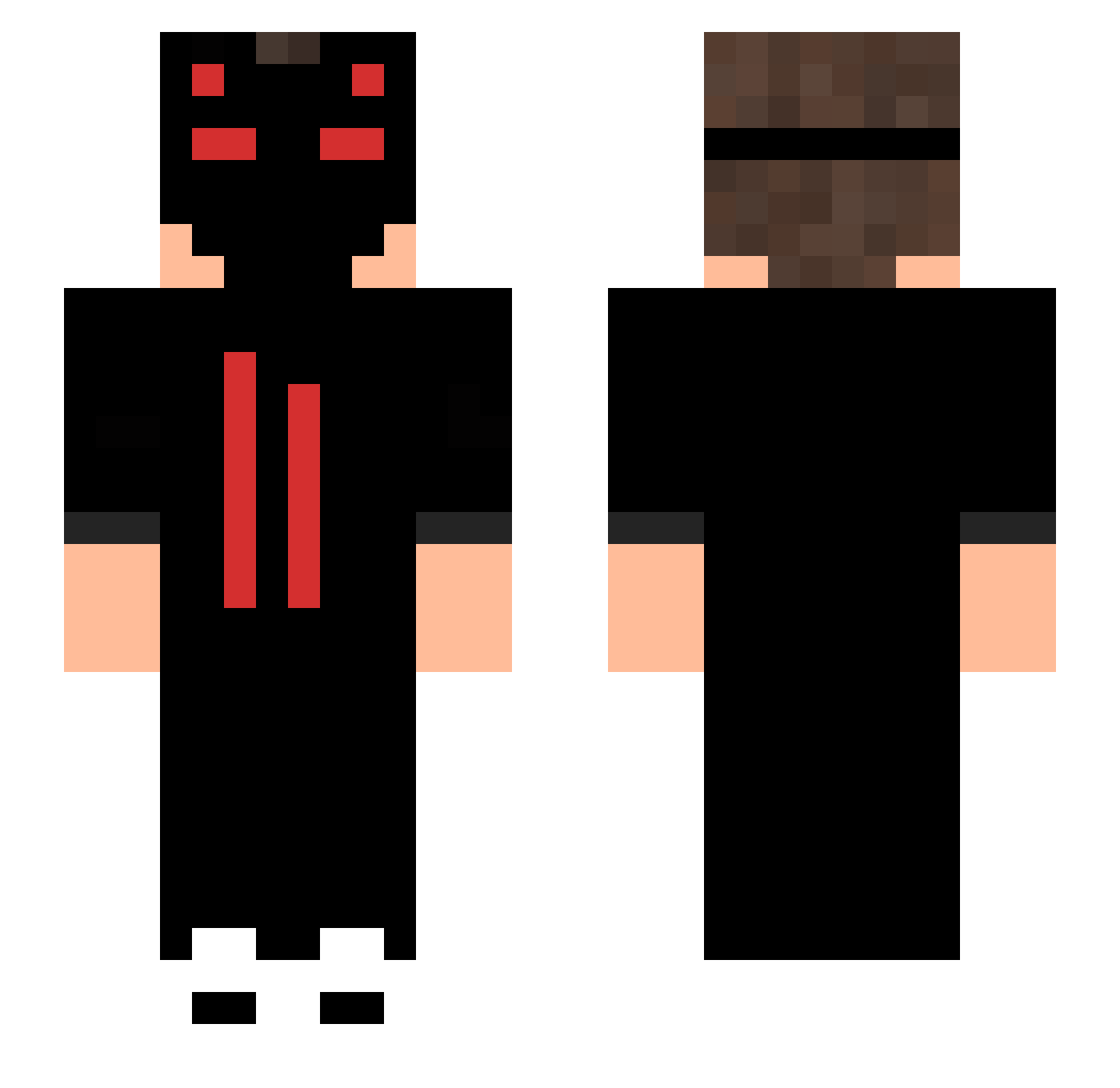 Yusha_Crazy Minecraft skin, front and back view