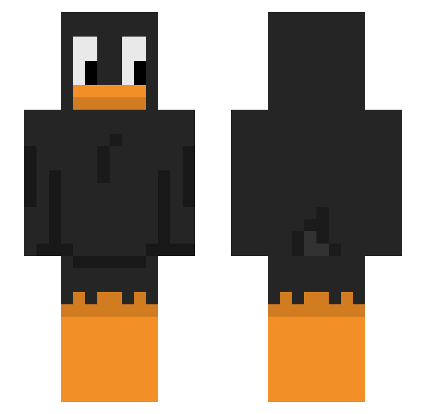 abcdefghsnifdt Minecraft skin, front and back view