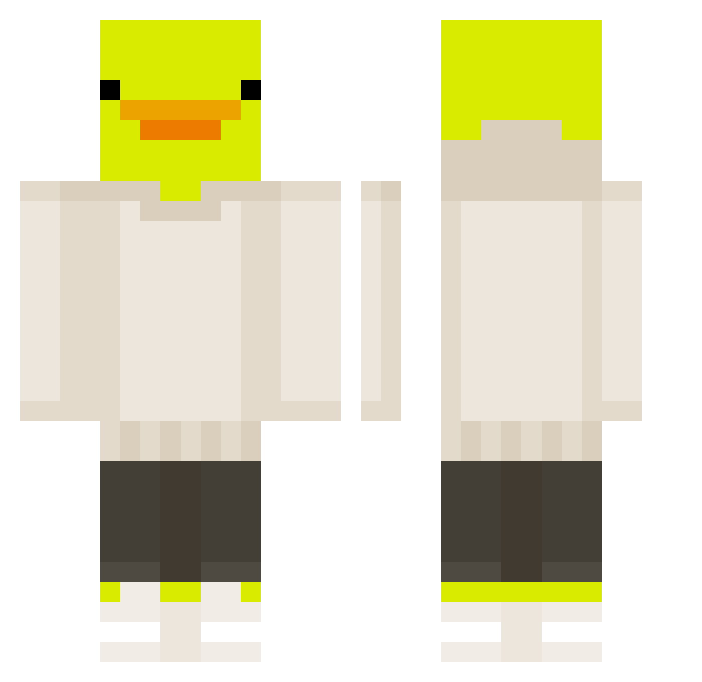 Zazuna Minecraft skin, front and back view