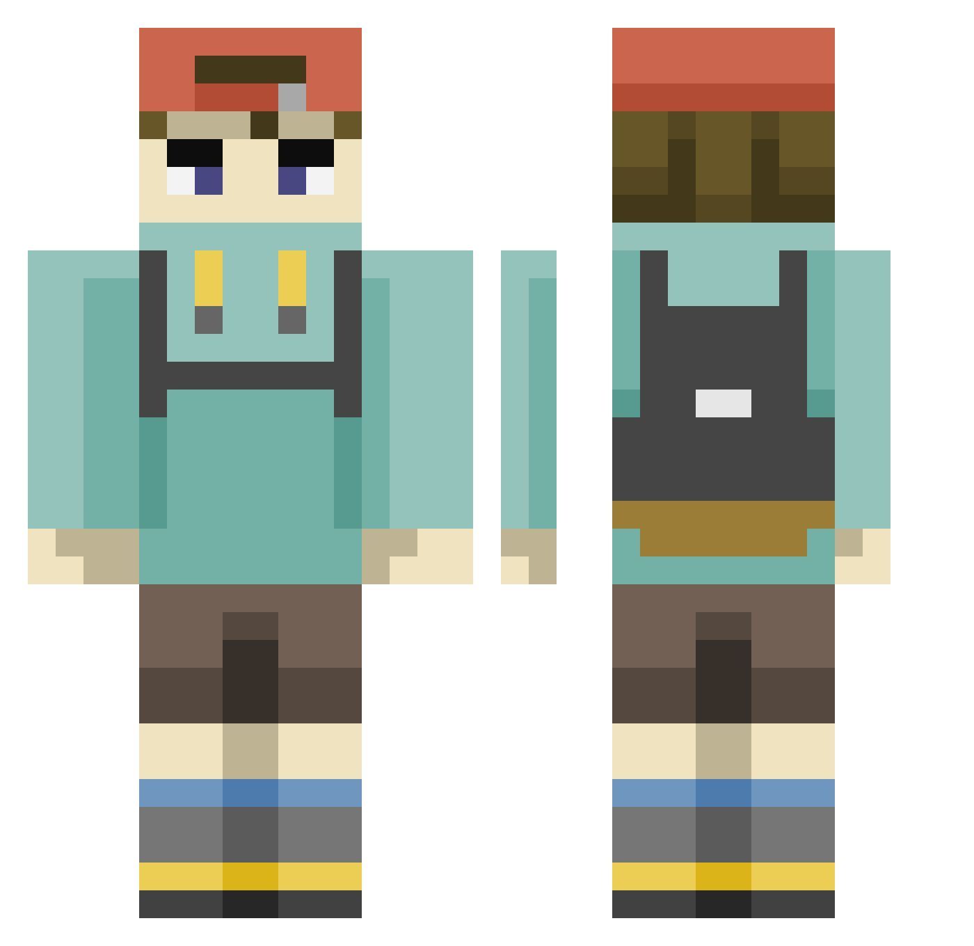 Jac64_ Minecraft skin, front and back view