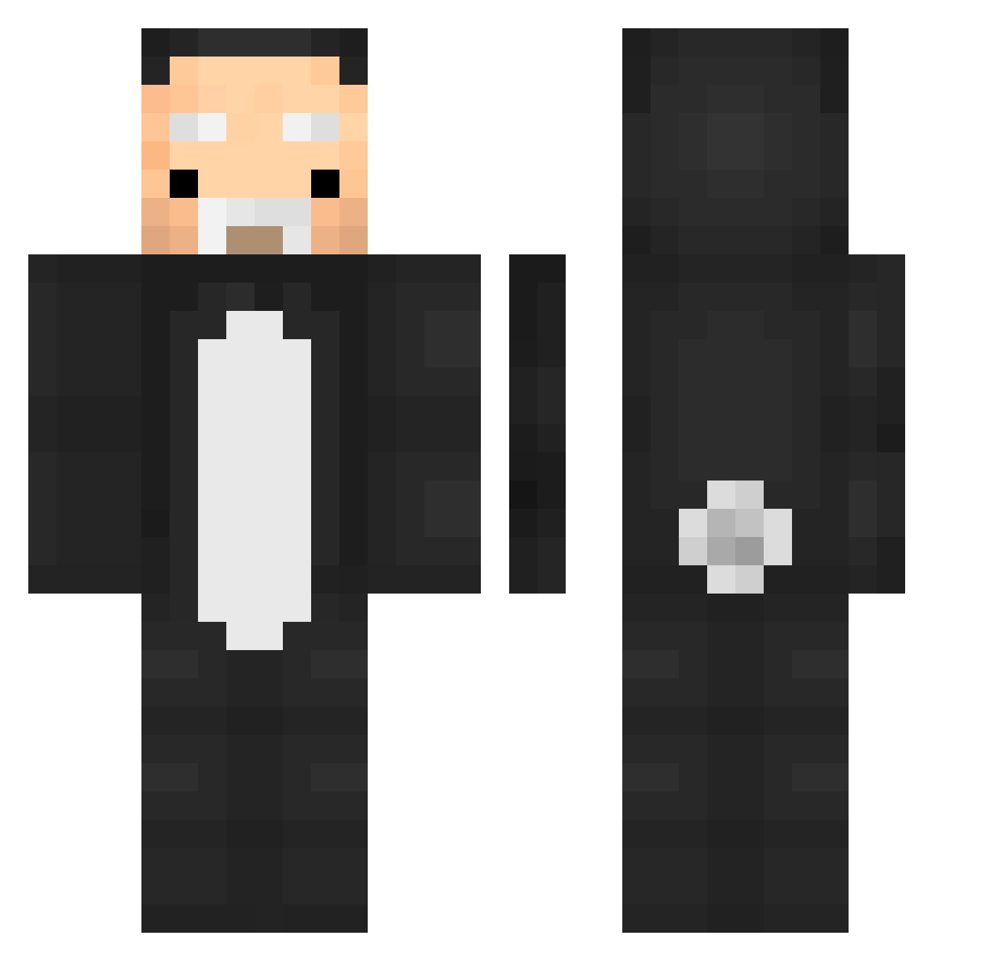 Aschenuddel Minecraft skin, front and back view