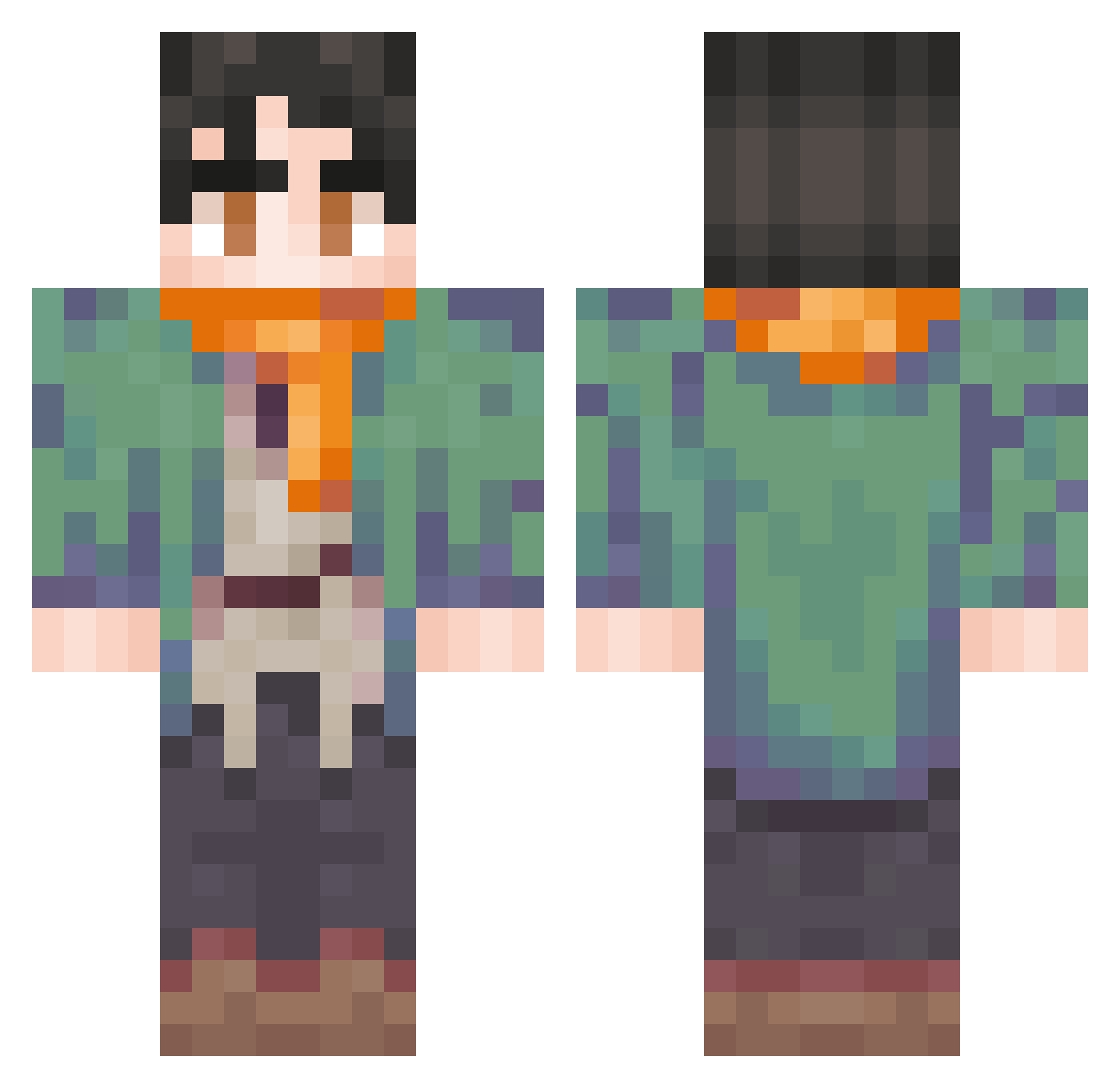JrIdk21 Minecraft skin, front and back view