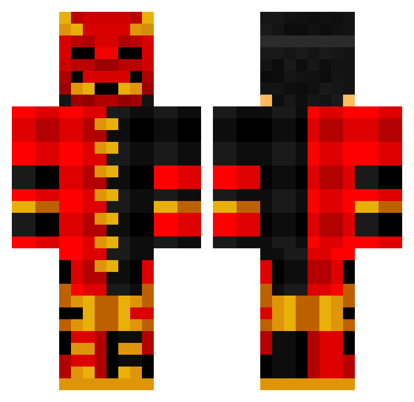 Rinner Minecraft skin, front and back view