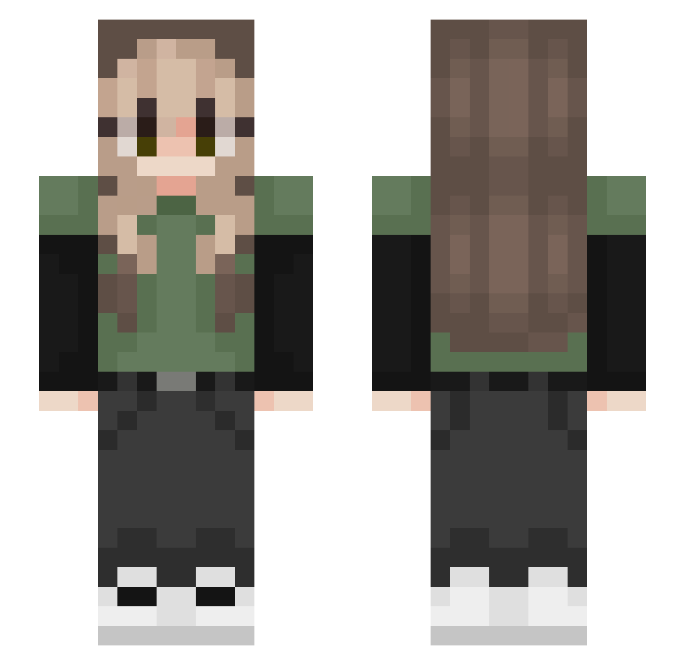 ItsB3nnie Minecraft skin, front and back view