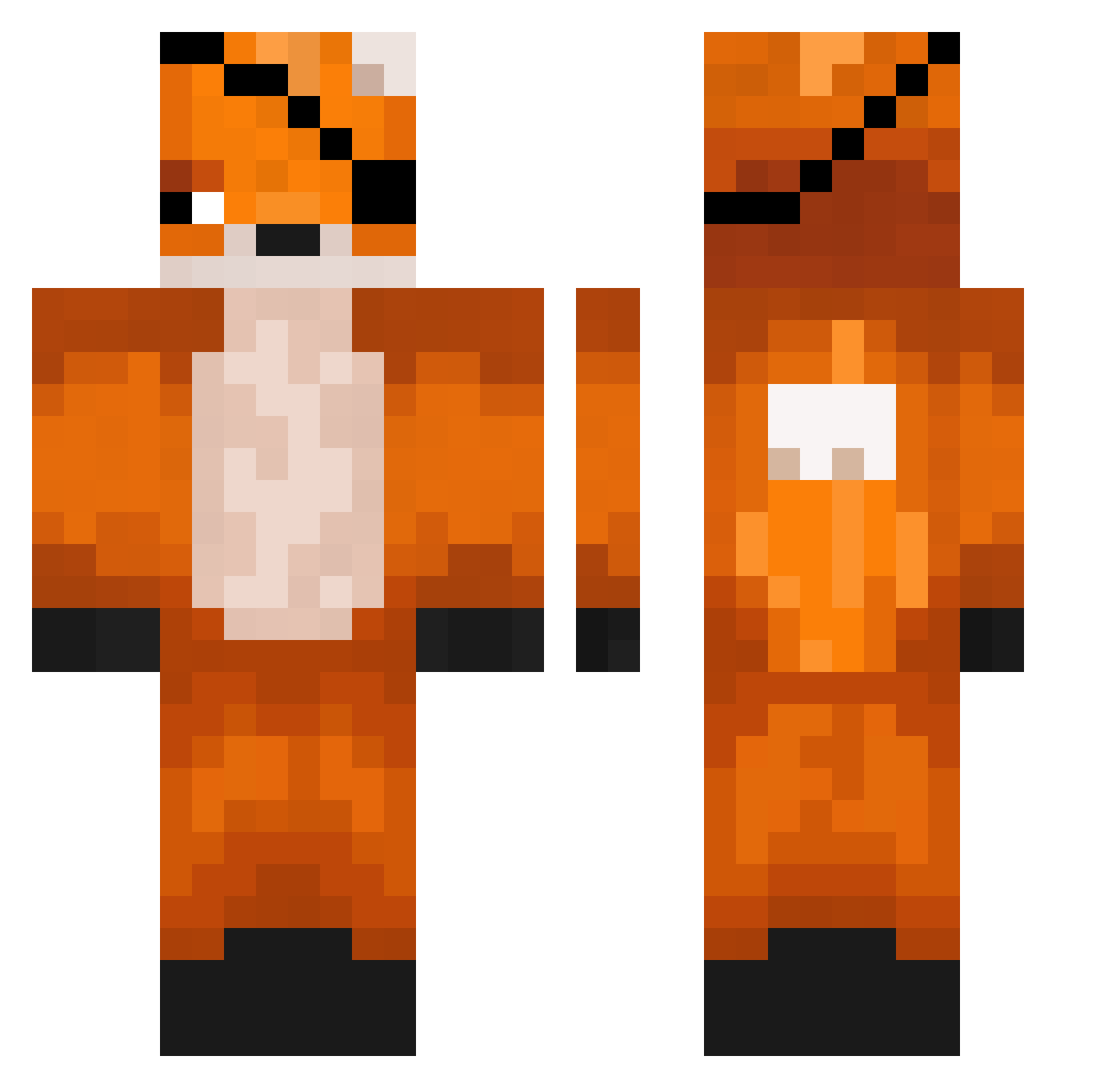Rustedsight Minecraft skin, front and back view