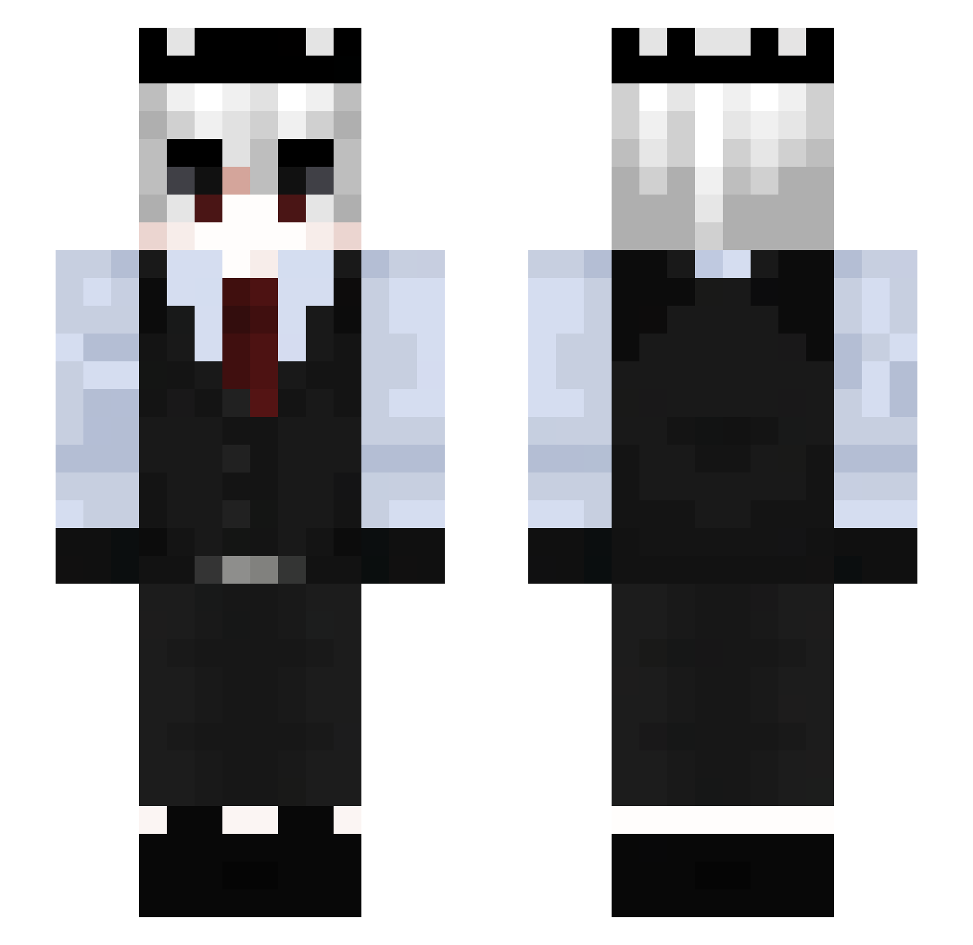 ntpg Minecraft skin, front and back view
