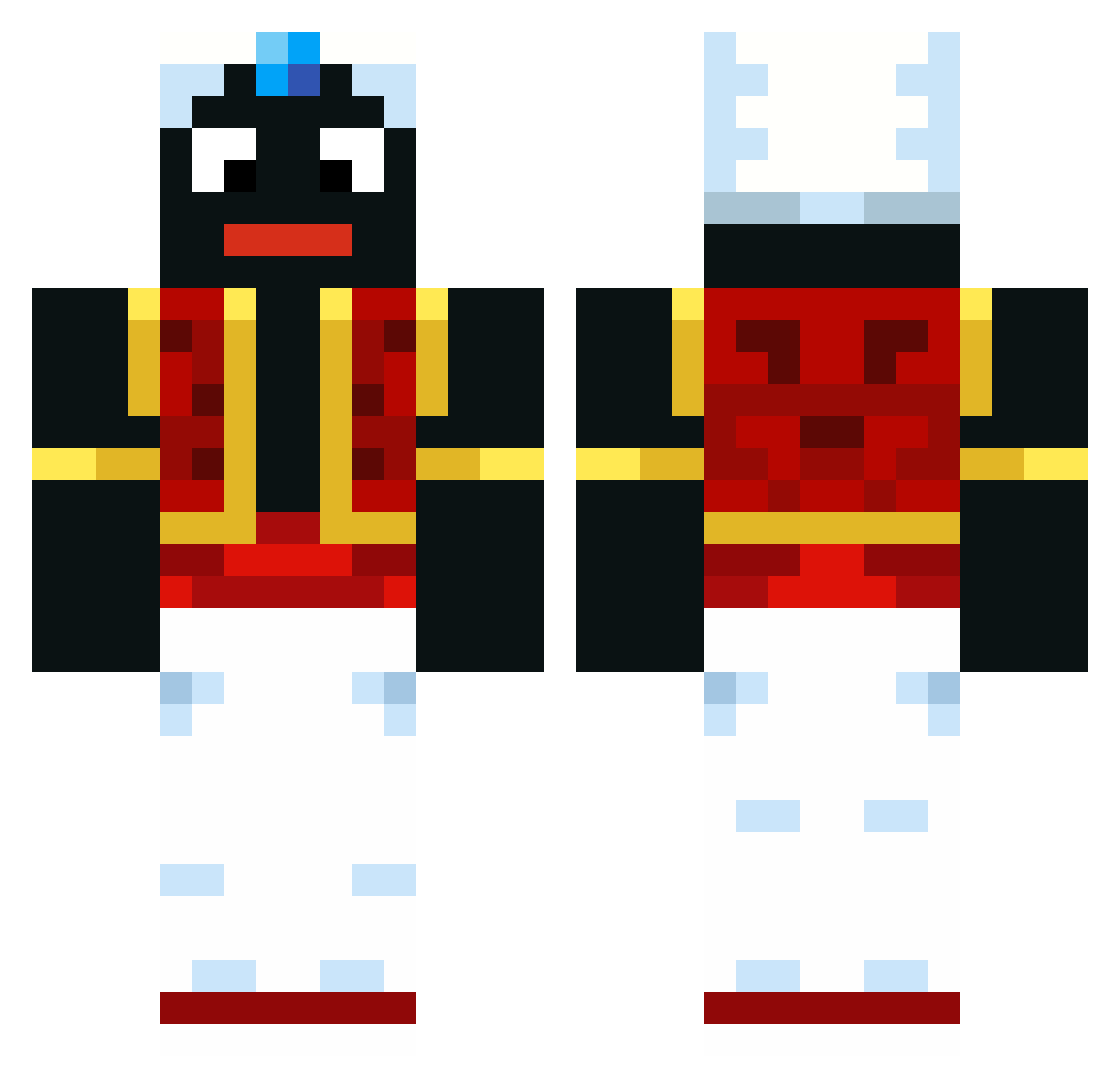 pingon777 Minecraft skin, front and back view
