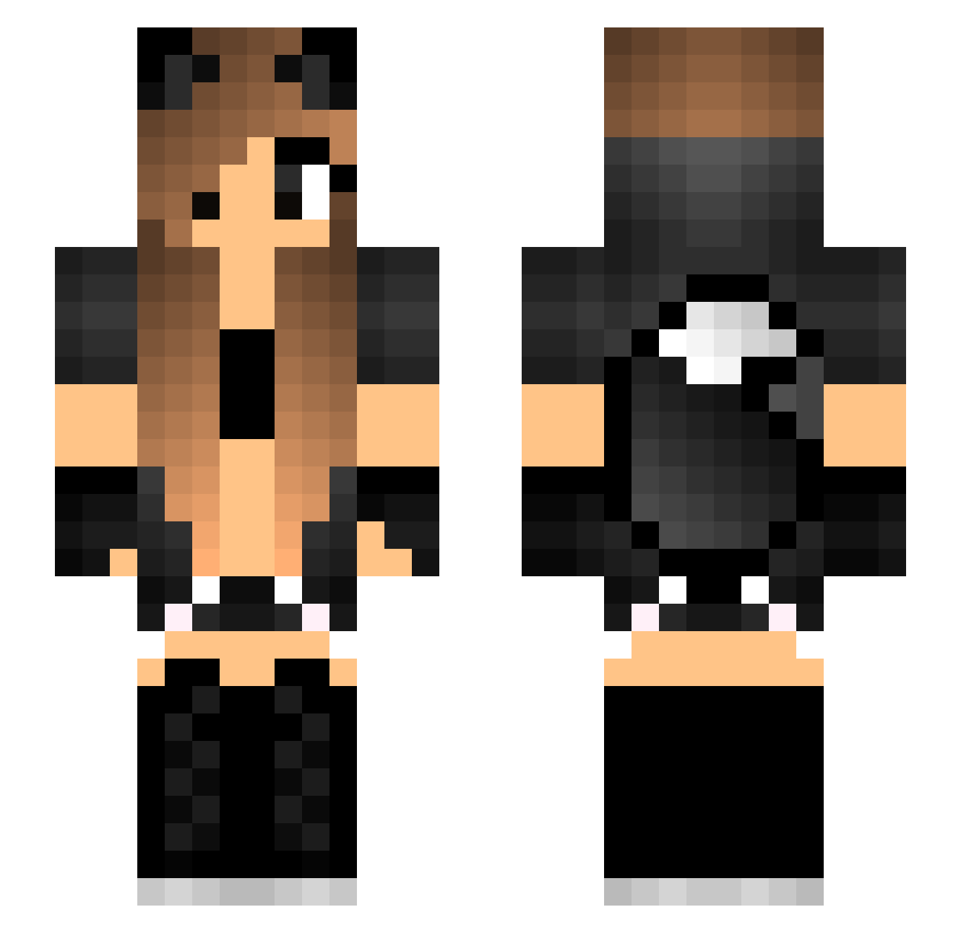 Umshini Minecraft skin, front and back view