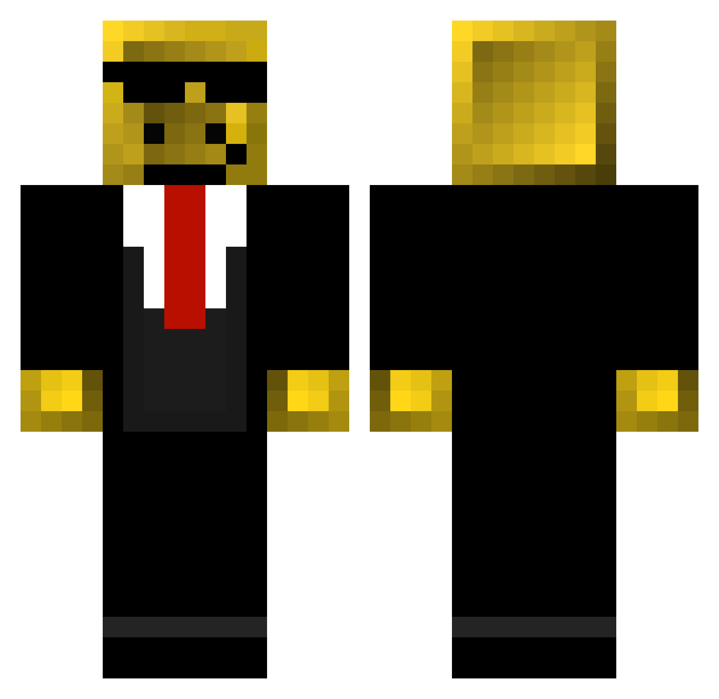 Prosperouspig Minecraft skin, front and back view