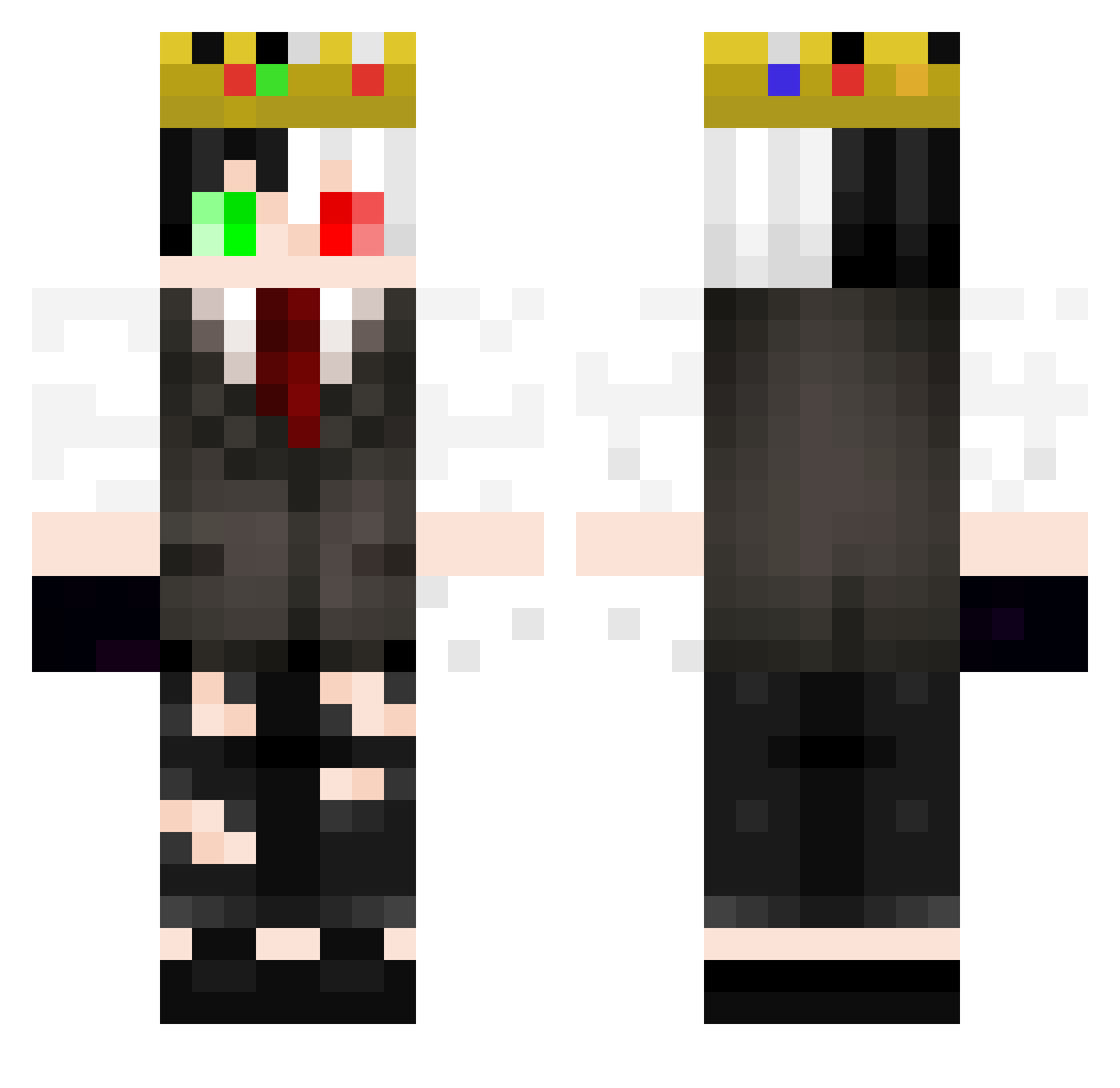 Zadium_official Minecraft skin, front and back view