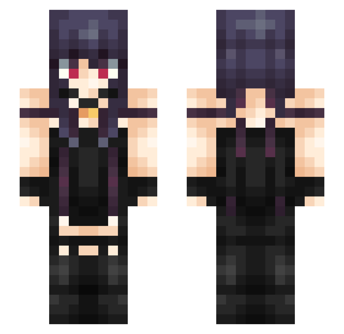 Snivy Minecraft skin, front and back view