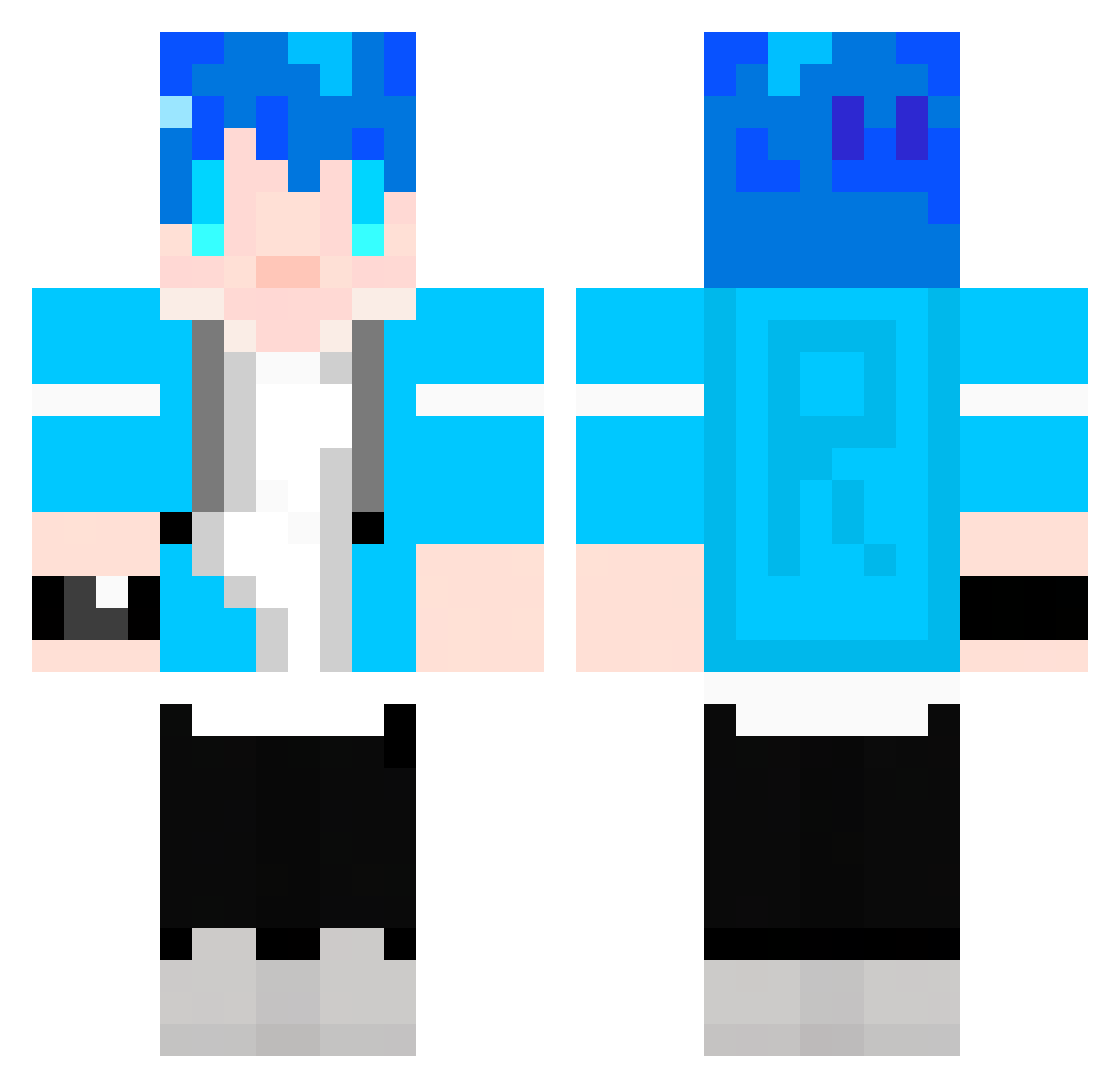Raimui25 Minecraft skin, front and back view