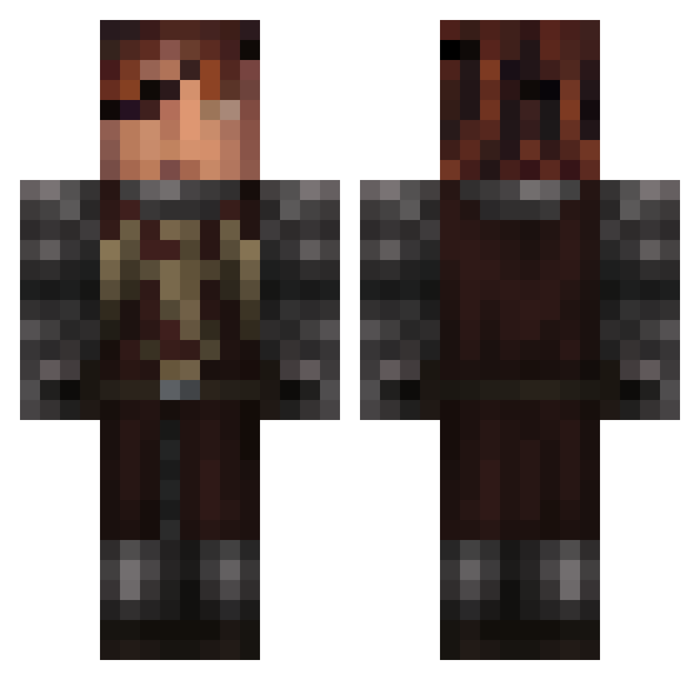 Sebbysc Minecraft skin, front and back view
