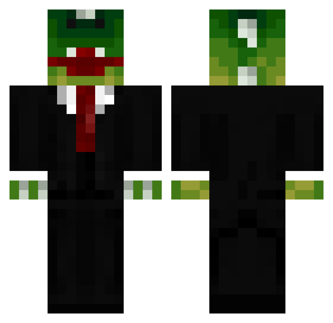 darealMrDinosaur Minecraft skin, front and back view