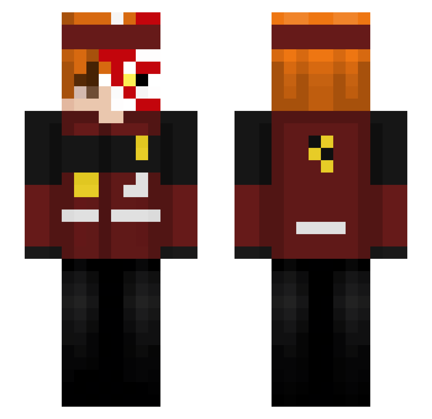 gatopm16 Minecraft skin, front and back view