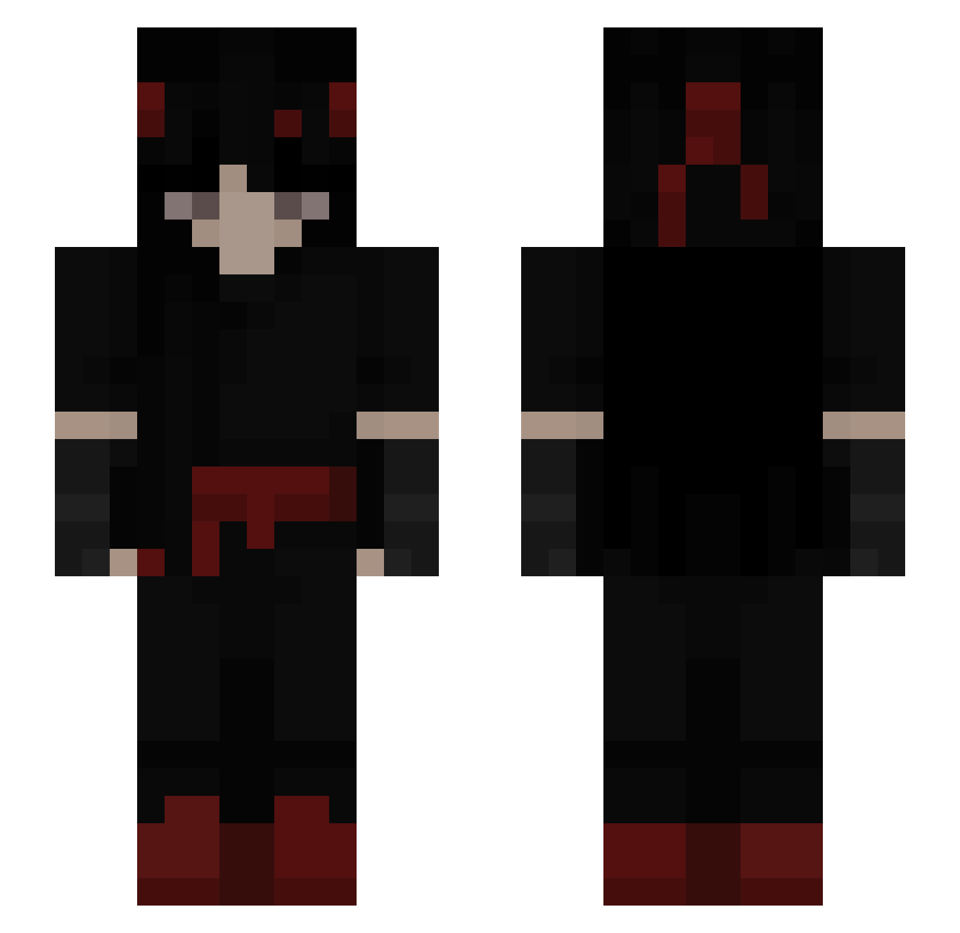 senpai67 Minecraft skin, front and back view