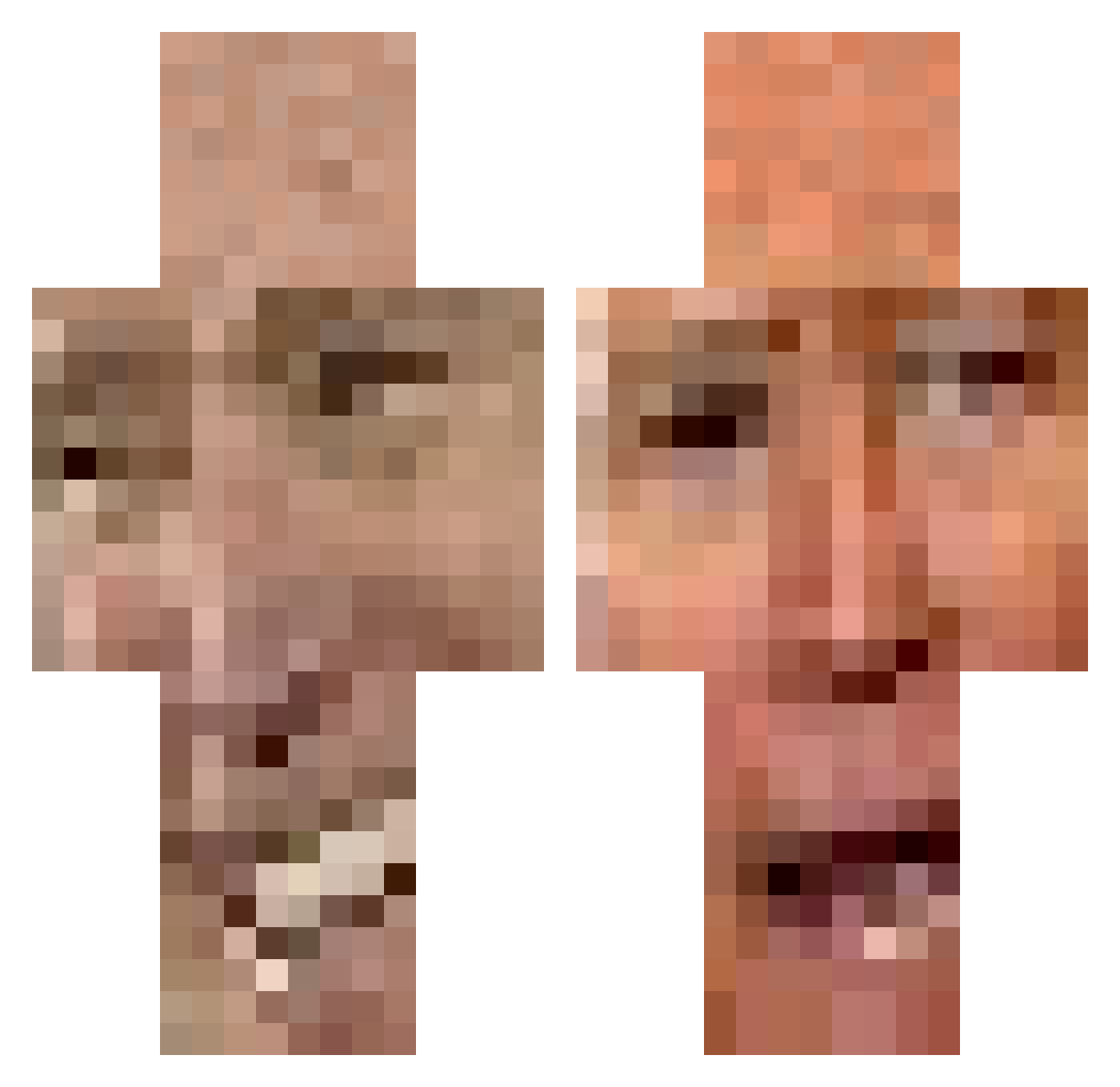EronMusk Minecraft skin, front and back view