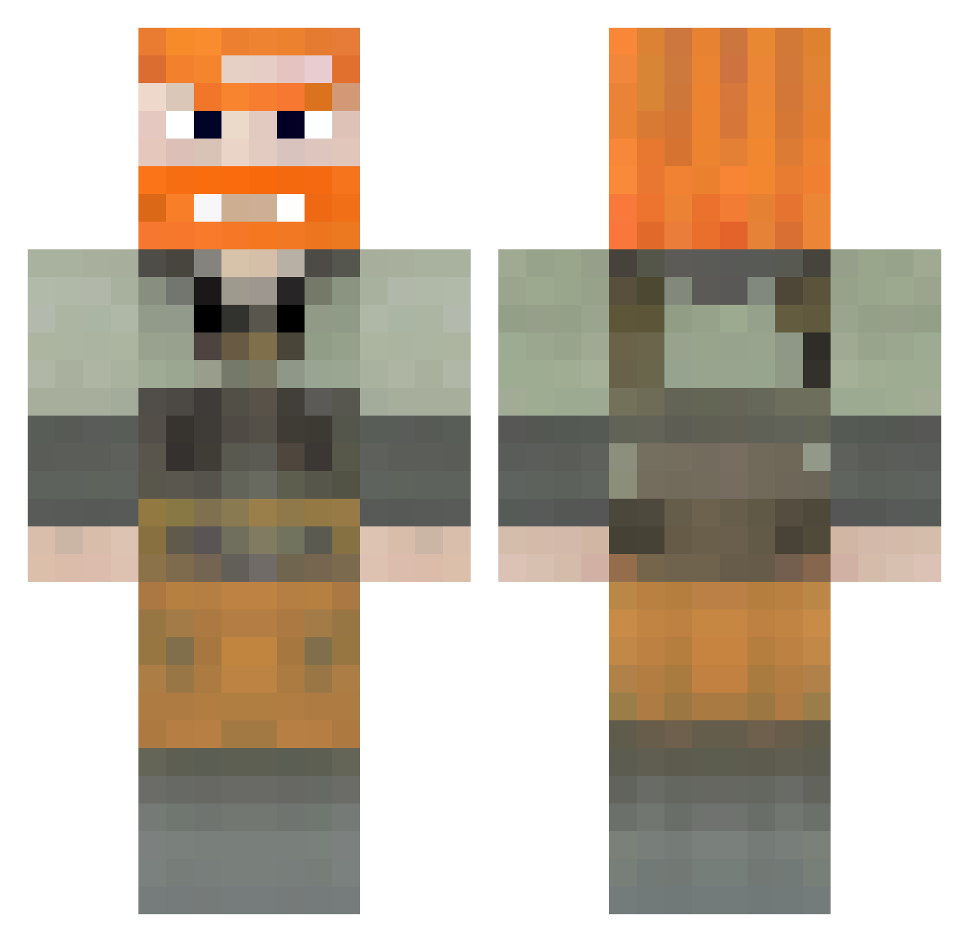 Toma_Stevie Minecraft skin, front and back view