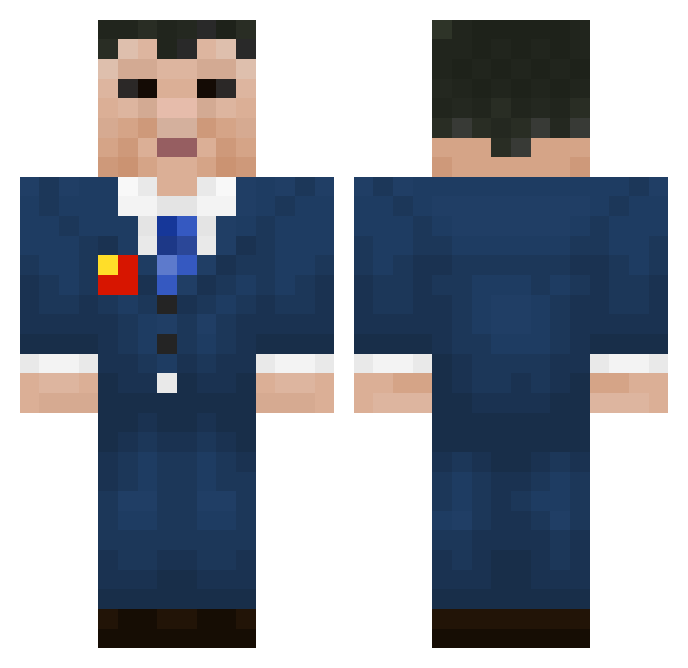 KillerKlown_ Minecraft skin, front and back view