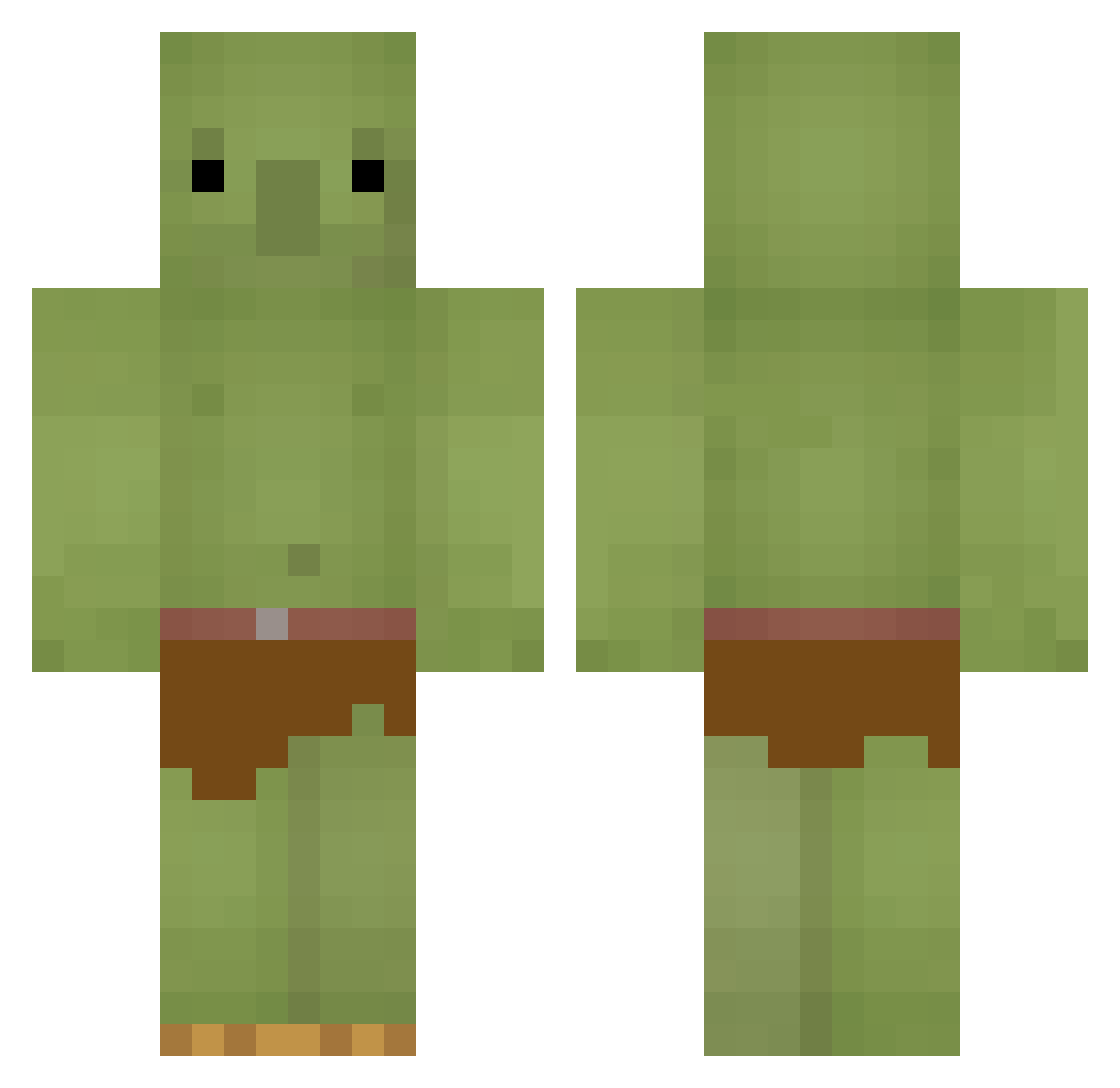 Mapplfish Minecraft skin, front and back view