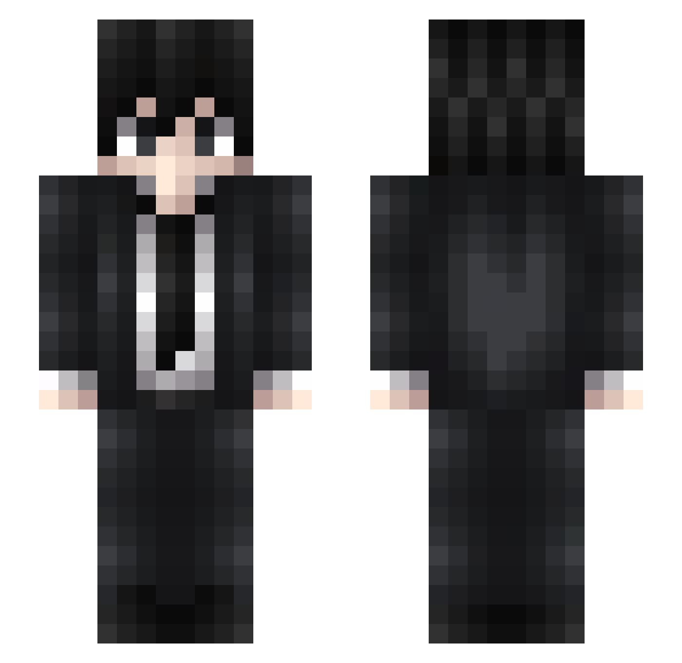 YOUBE_GAMER Minecraft skin, front and back view