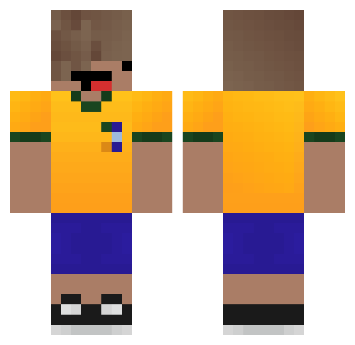 Reerrer Minecraft skin, front and back view