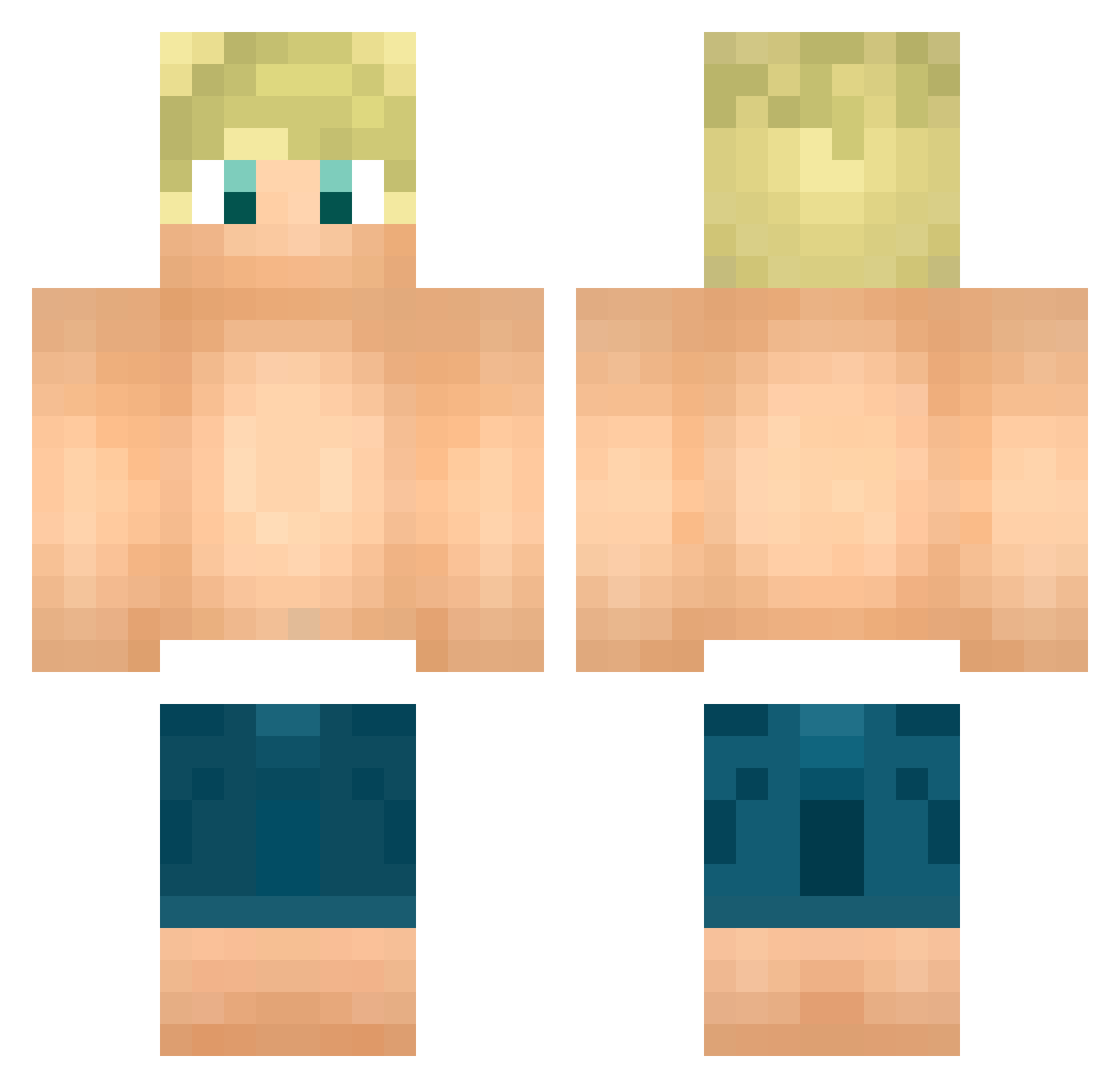 ErBu3000 Minecraft skin, front and back view