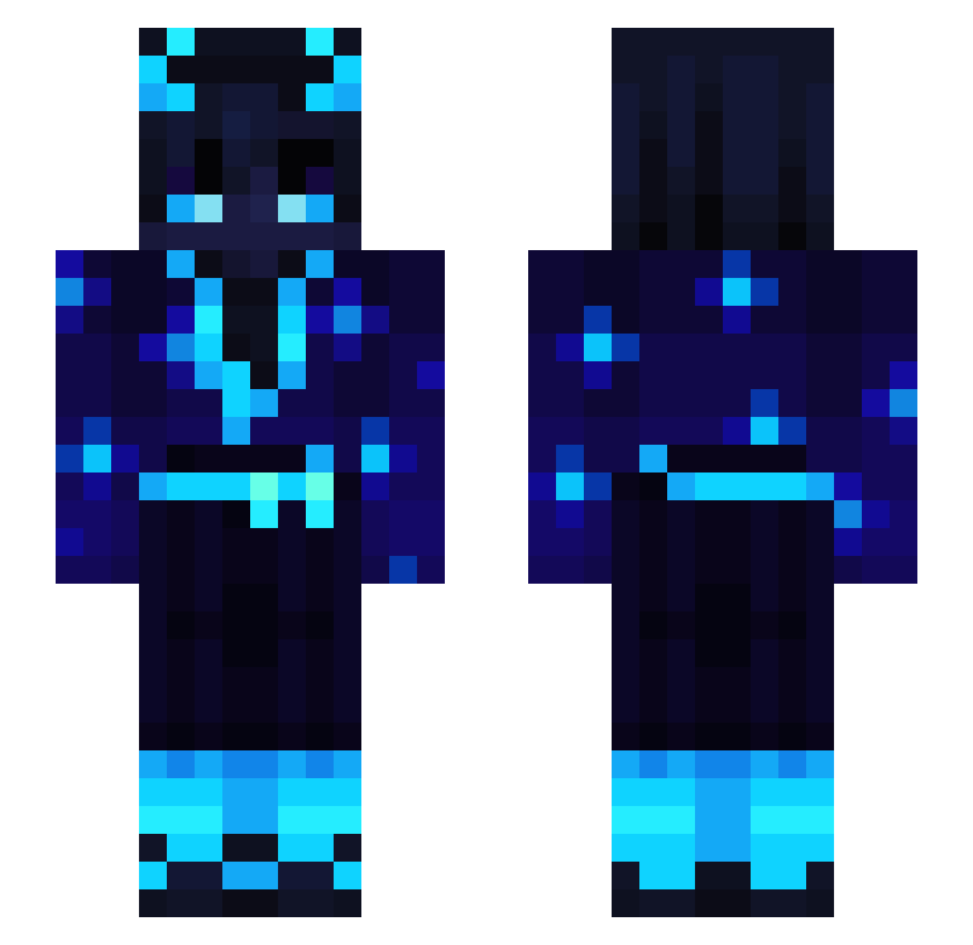 RaptorMan22 Minecraft skin, front and back view