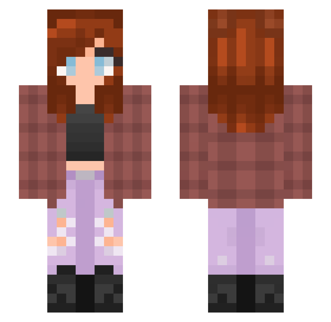 Thalassic Minecraft skin, front and back view