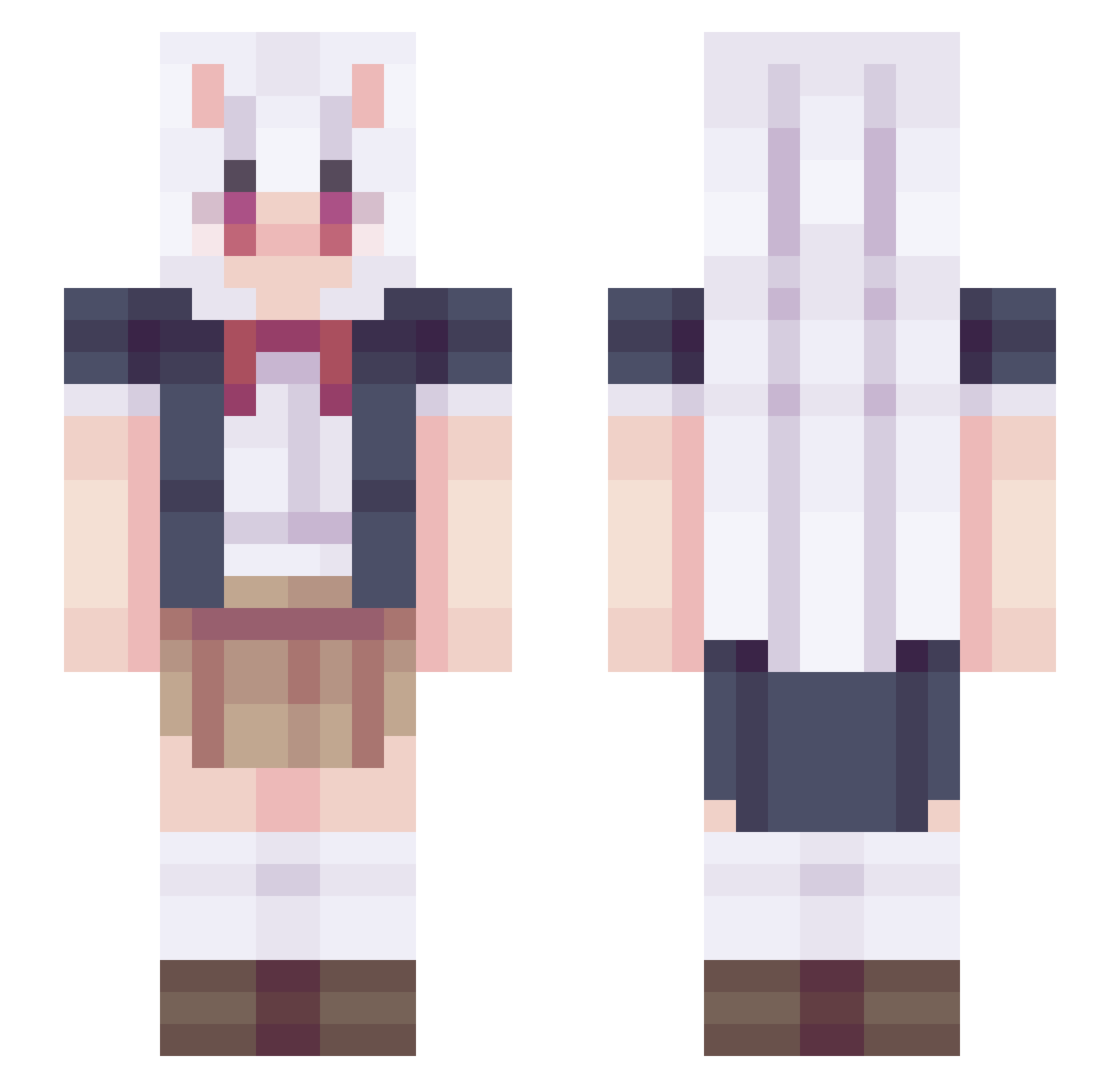 YurinaMori Minecraft skin, front and back view