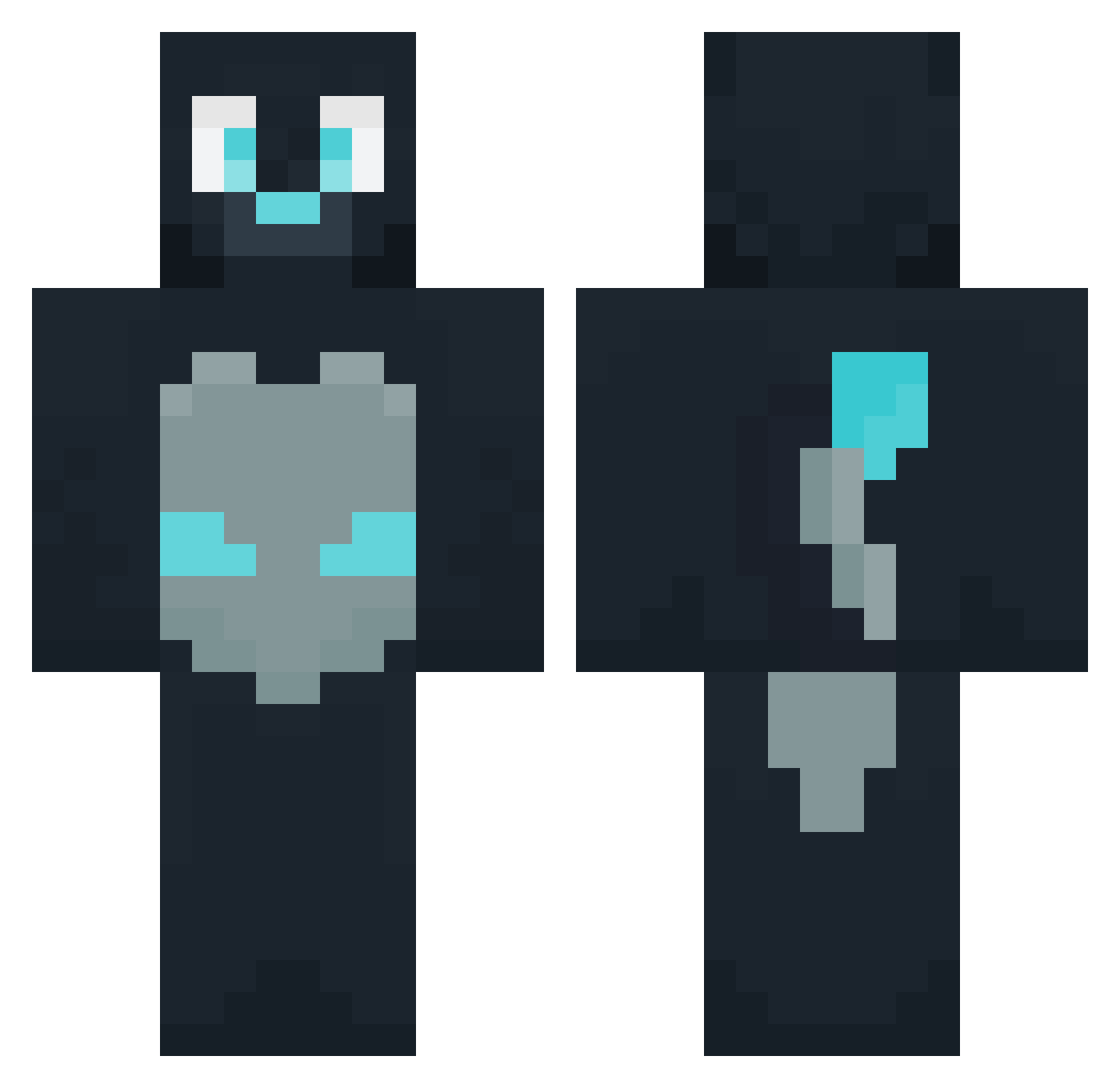 RyderTheWolf Minecraft skin, front and back view